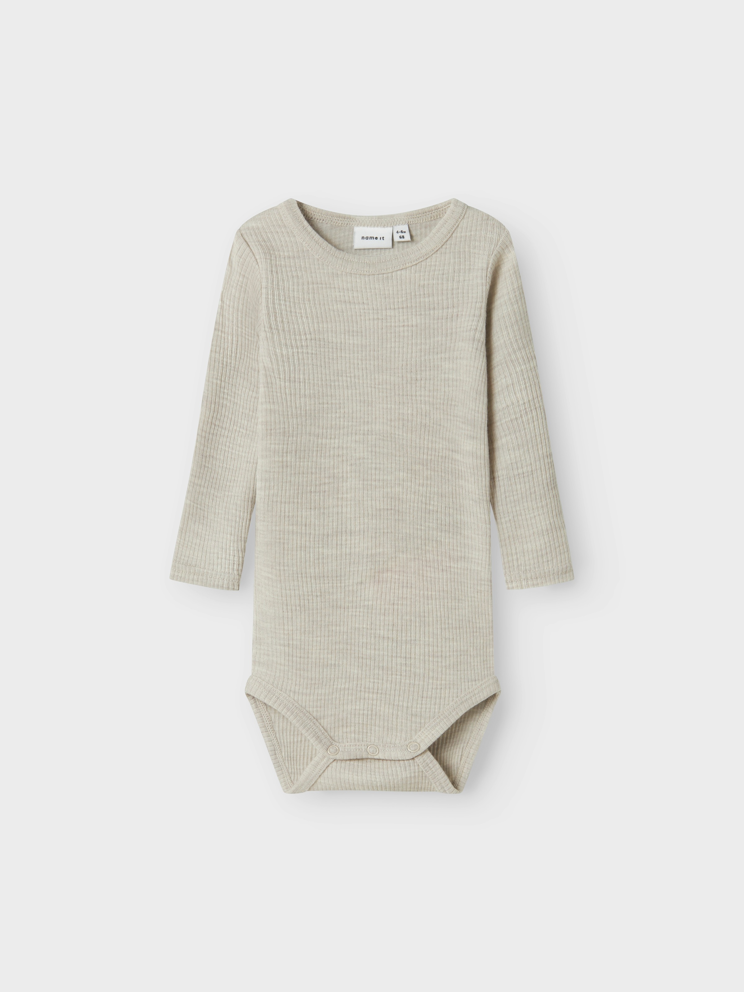 Name It Langarmbody »NBNWAX WOOL RIB LS BODY NOOS«, aus reiner Merinowolle