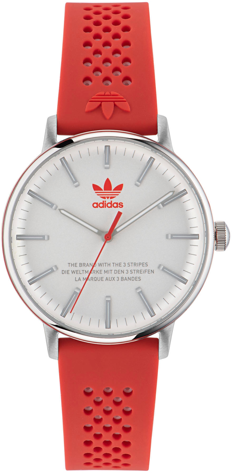 adidas Originals Quarzuhr »CODE ONE 3H«, Armbanduhr, Damenuhr, Herrenuhr, unisex, analog, Silikonarmband