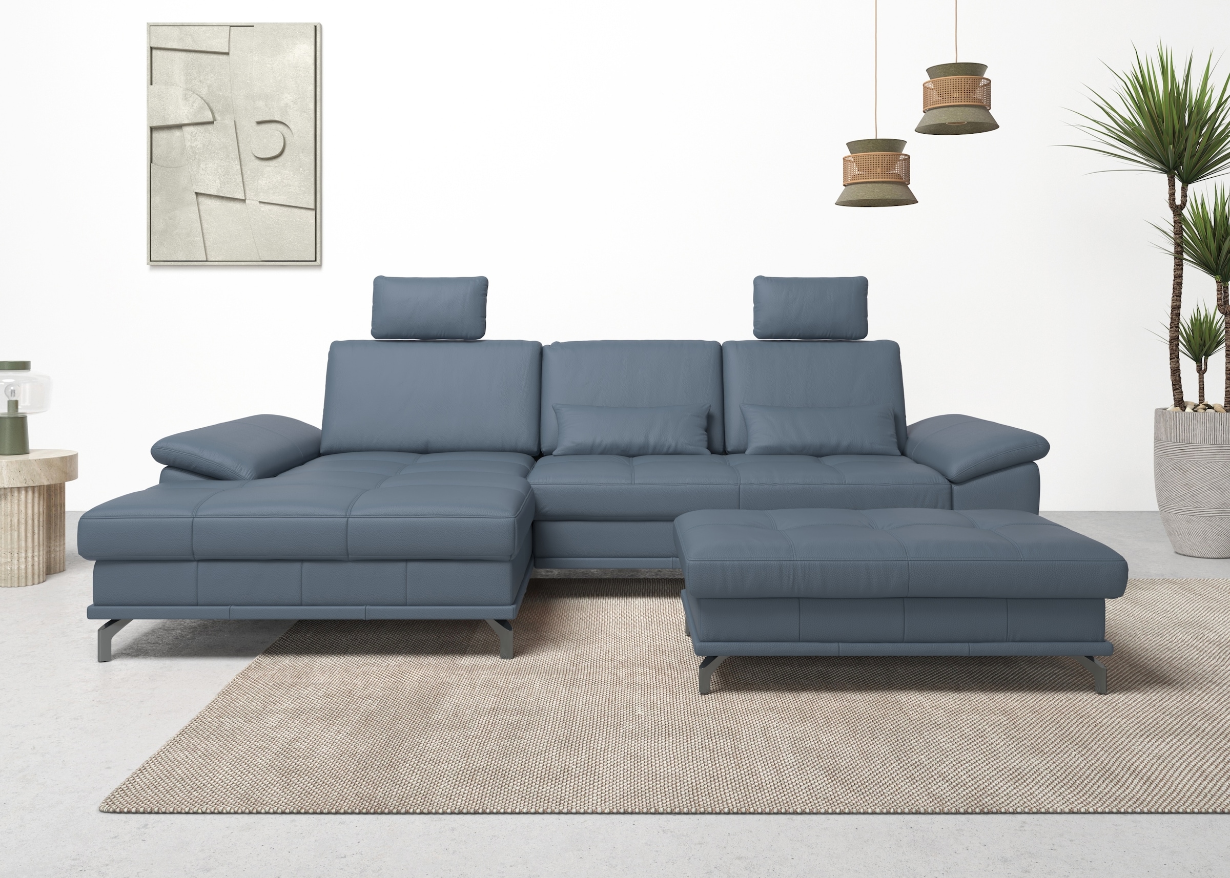 Places of Style Ecksofa Costello, mit Sitztiefenverstellung und Armlehnfunk günstig online kaufen