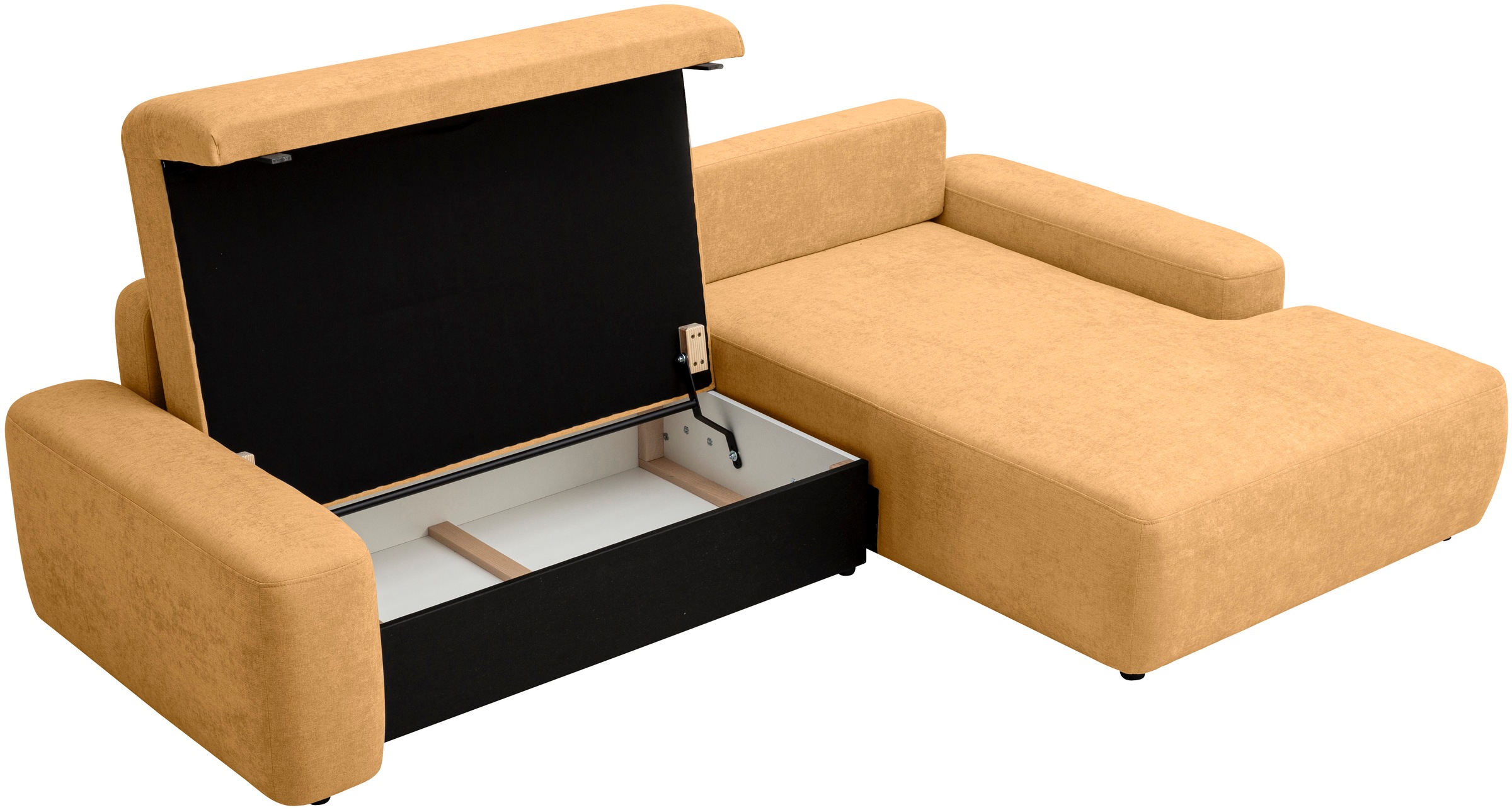 INOSIGN Ecksofa »TORGE (264cm), Schlafsofa in Cord, Samtvelours o Struktur fein, L-Form«, Schlaffunktion, Bettkasten, Liegefläche: 125/210 cm