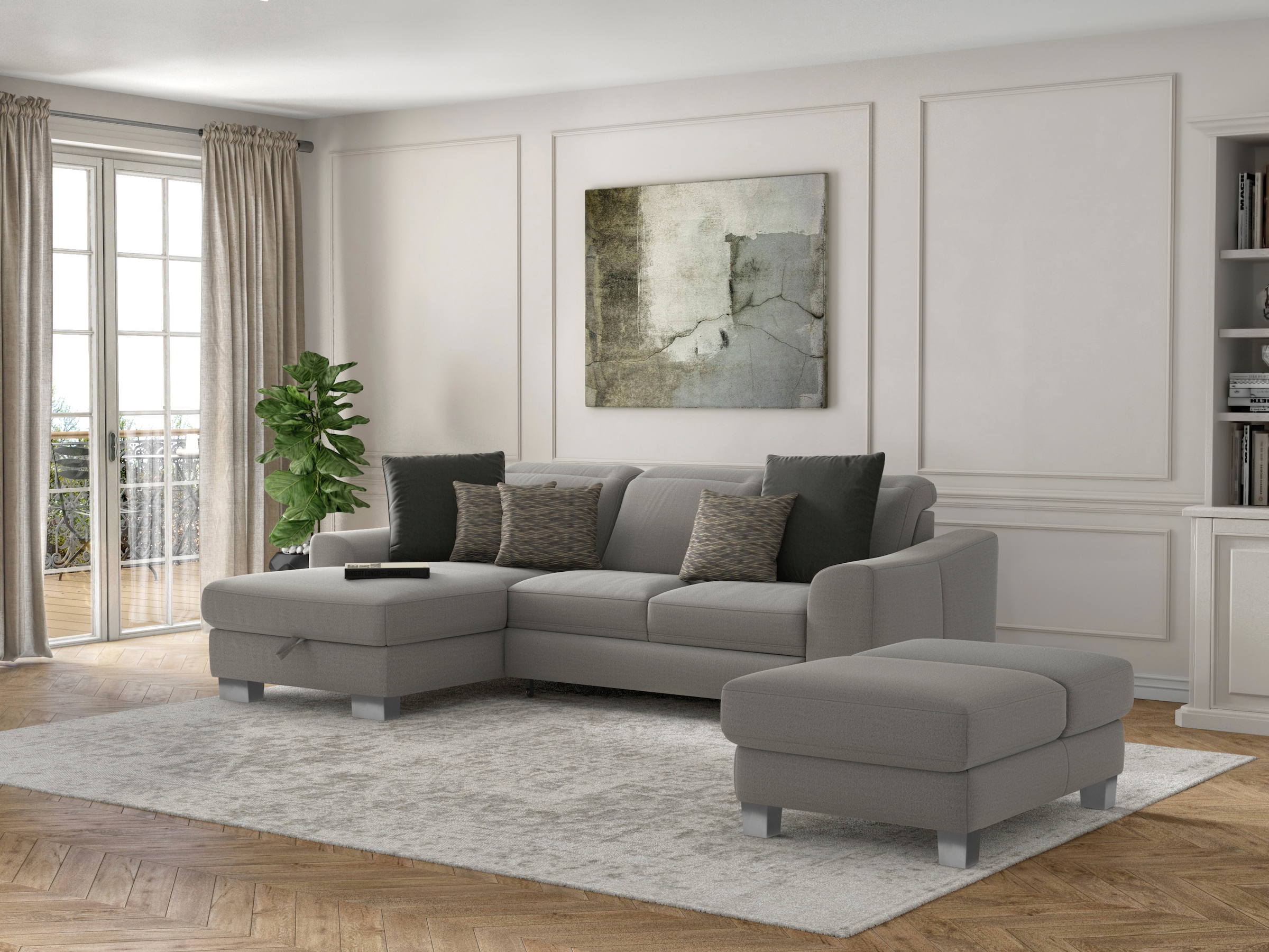sit&more Ecksofa »Dundee L-Form«, mit Federkern und Edelstahlfüßen, wahlwei günstig online kaufen