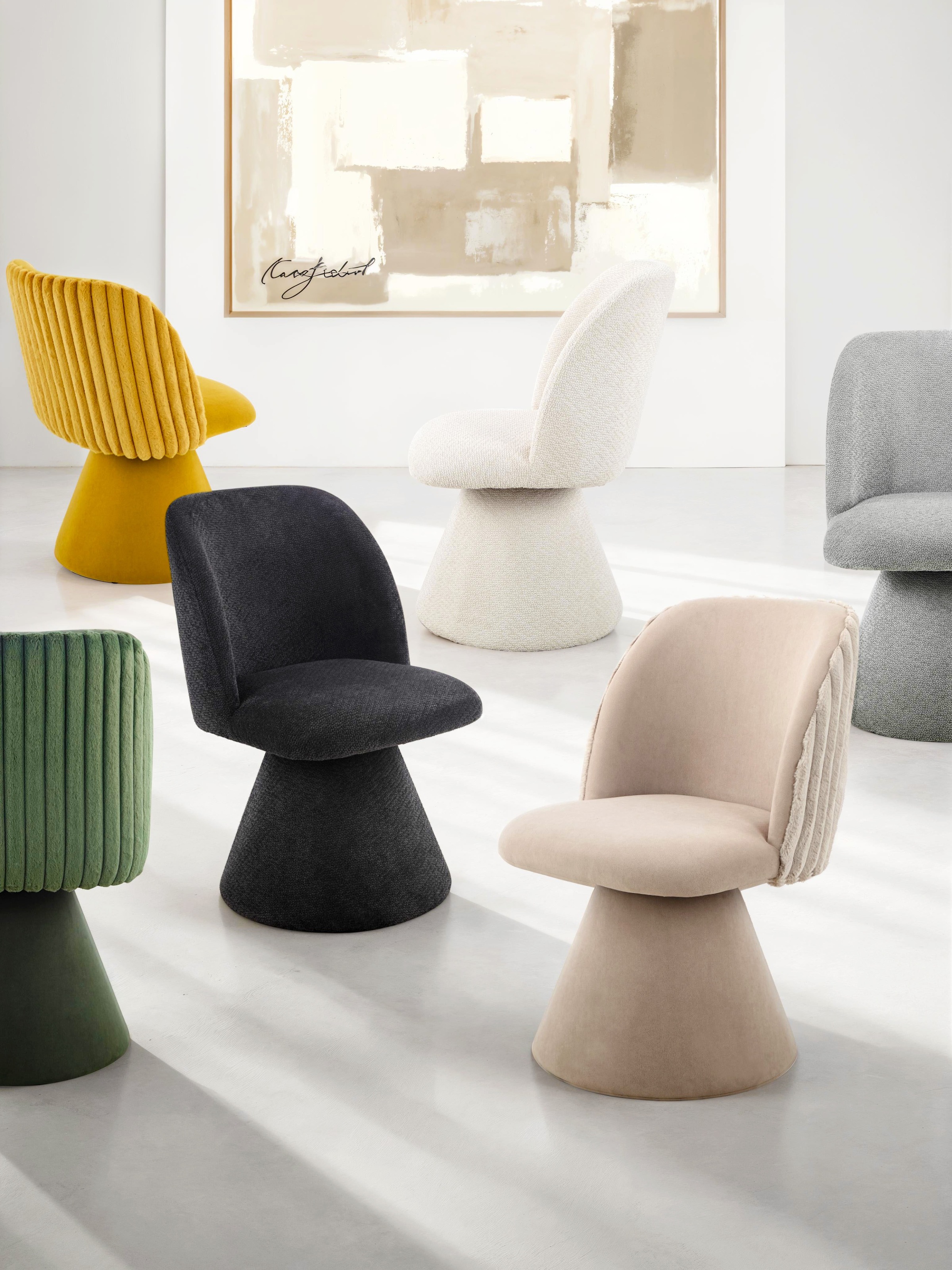 HELA Drehstuhl »BARI« (Set) 2 Stk.360° drehbar, Polsterfuß, Materialkombi, günstig online kaufen