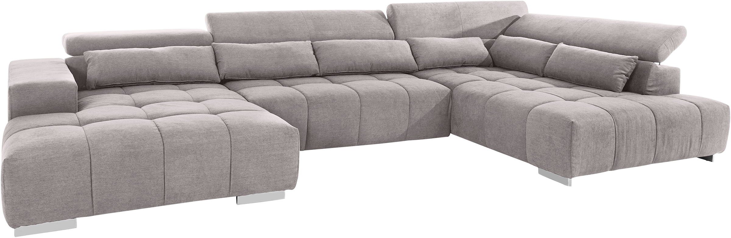 COTTA Wohnlandschaft »Orion U-Form«, mit Kopfteilverstellung & 6 Nierenkissen