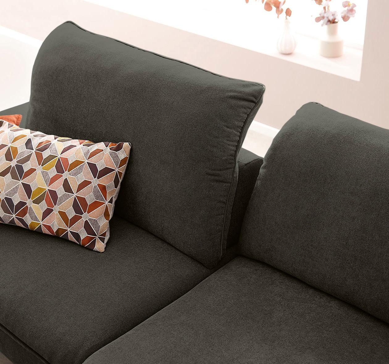 W.SCHILLIG Ecksofa »enjoy&MORE, Designsofa, elegant und bequem, L-Form«, Sitztiefenverstellung, Füße schwarz pulverbeschichtet, Breite 294 cm