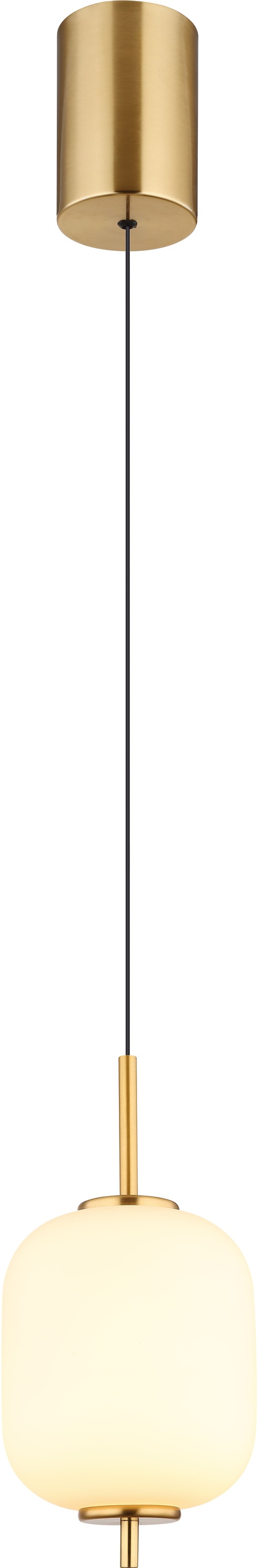 GLOBO LIGHTING LED Pendelleuchte »EWALD«, Leuchtmittel LED-Modul | LED fest integriert, Hängelampe/Hängeleuchte/Glas opal/höhenverstellbar/messingfarben