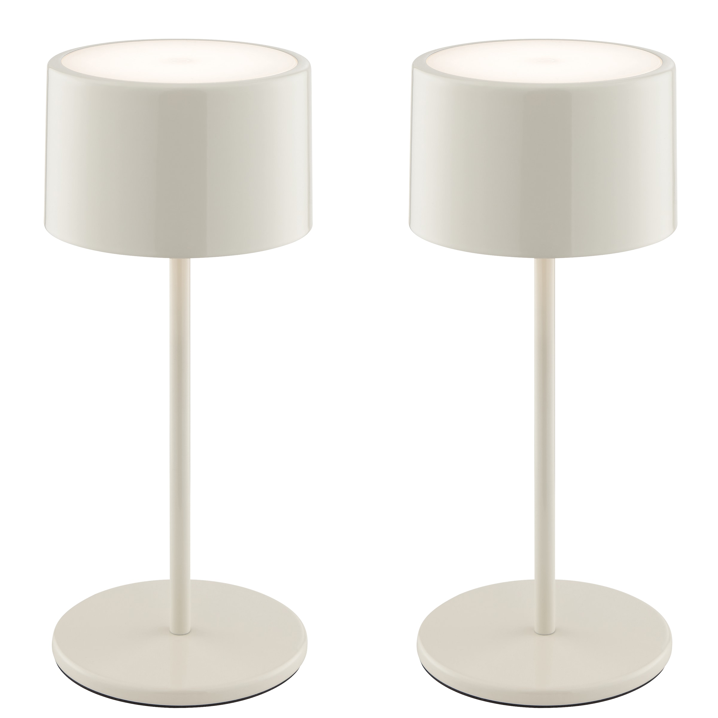 OTTO home Tischleuchte »Dreell, Akkuleuchte« LED-Modul 2 Stk. Warmweiß 2er Set, 210 lm, Touchdimmer, 3000 K, H 21 cm