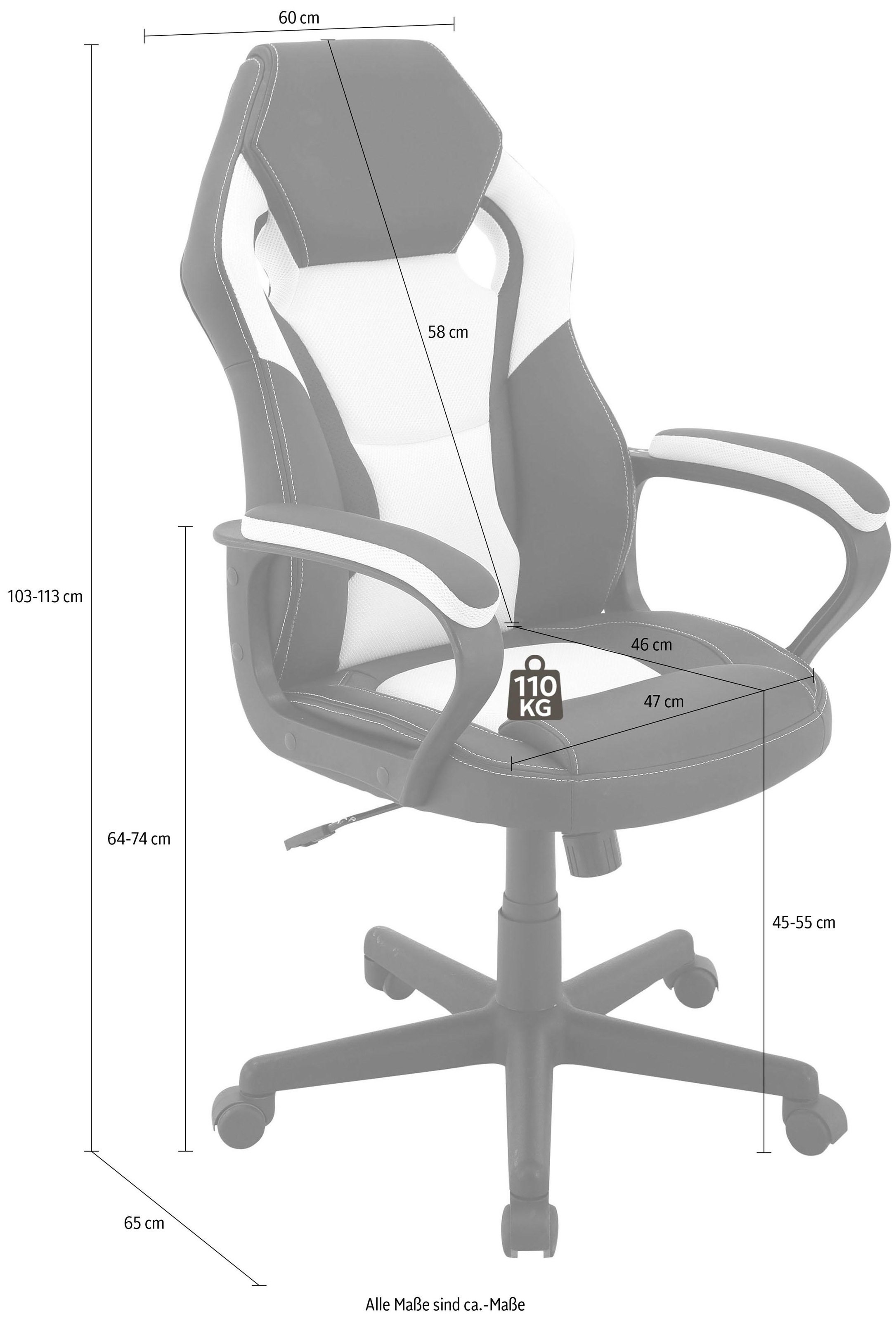 Homexperts Chefsessel »Manta«, Kunstleder-Netzstoff, Gamingchair passend zum Gamingtisch Tron