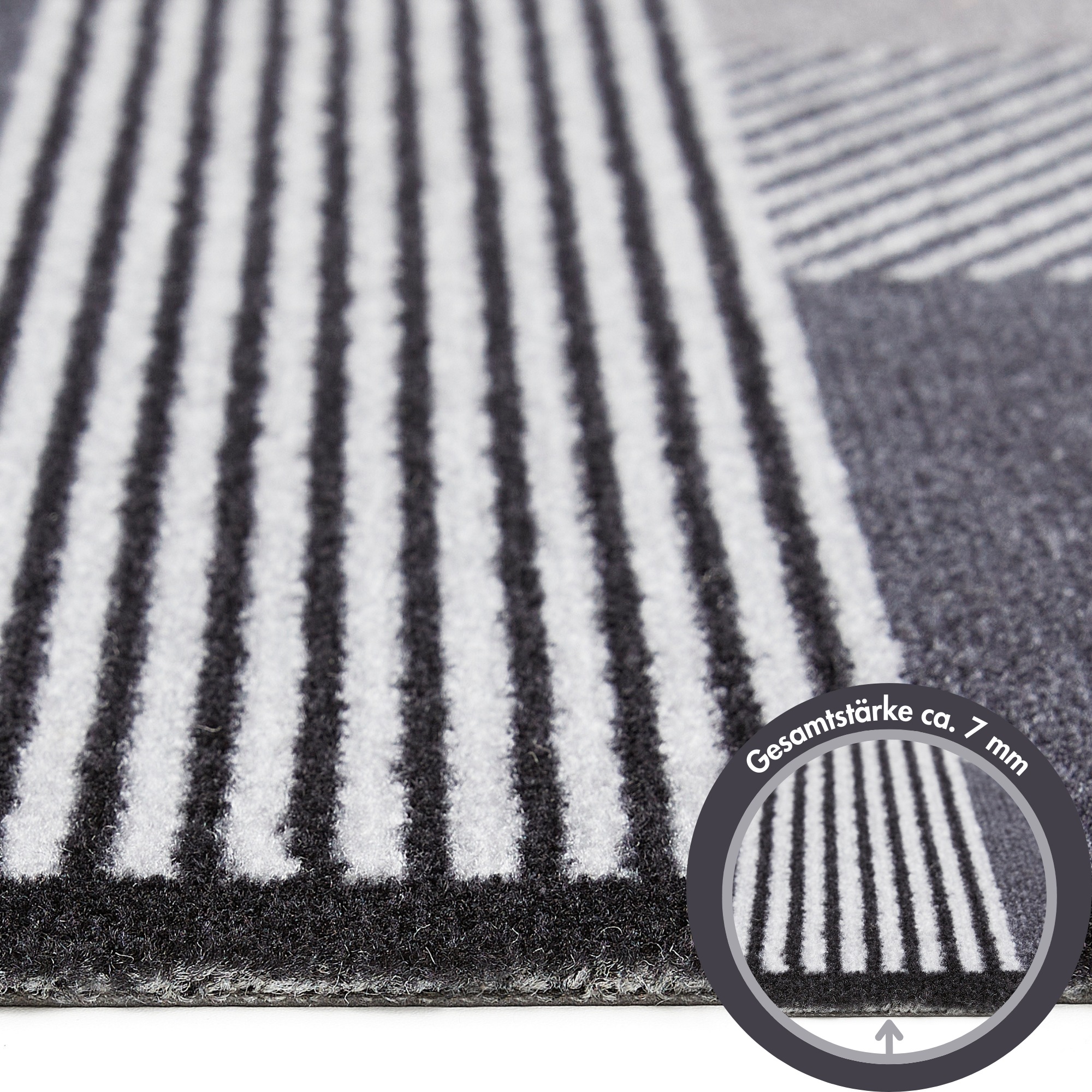 Barbara Becker Fußmatte »Sense, Made in Belgium«, rechteckig, 7 mm Höhe, Schmutzfangmatte, modernes Design, waschbar, auch als Läufer