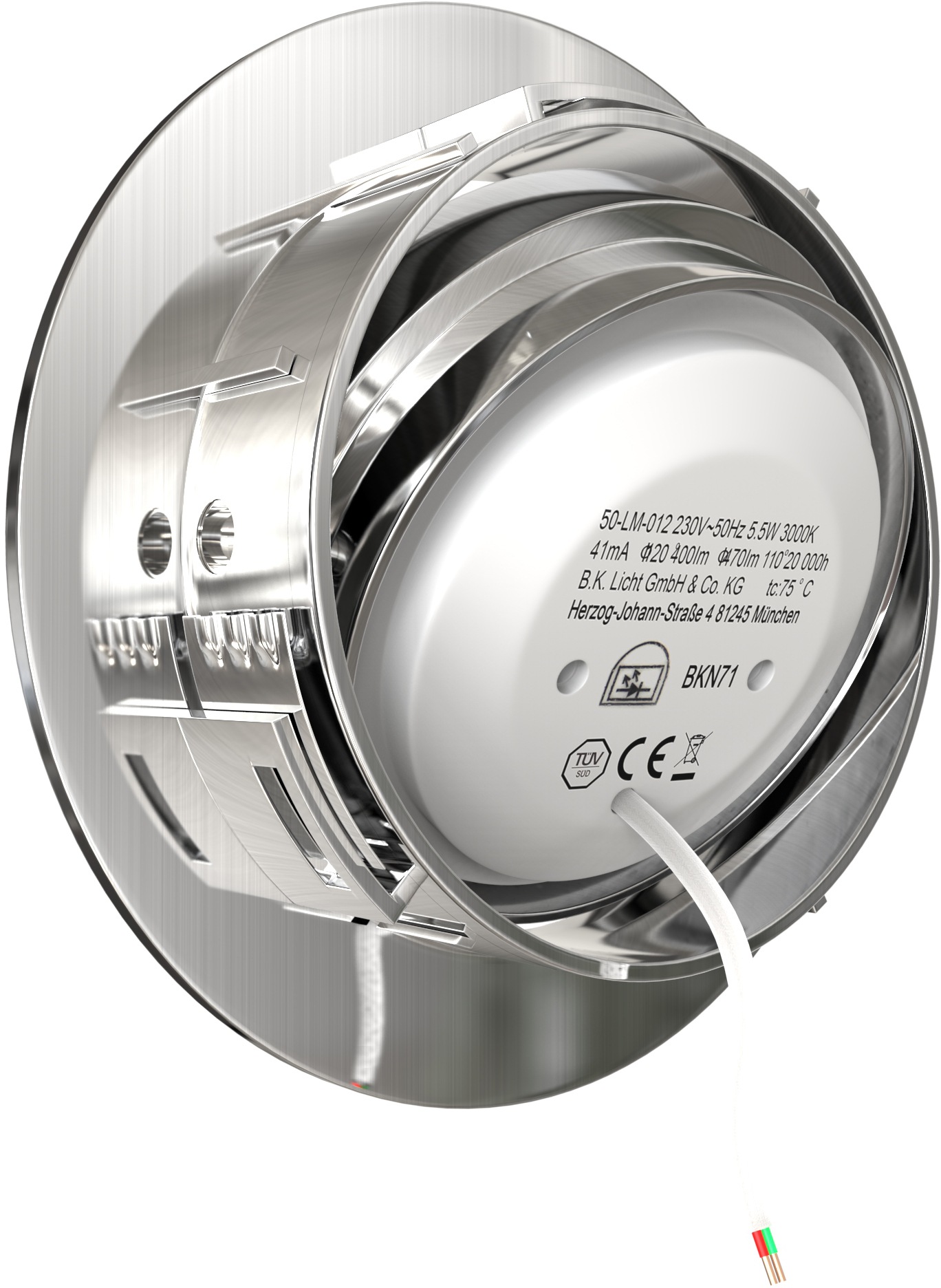 B.K.Licht LED Einbauleuchte »5er Set Einbaustrahler, Dimmbare Deckenstrahler, flache Spots«, 5 flammig, Leuchtmittel LED-Board | LED fest integriert, 3.000K, 470Lm, 5,5W, Kunststoff, 8,2 x 2,8 cm, Nickel