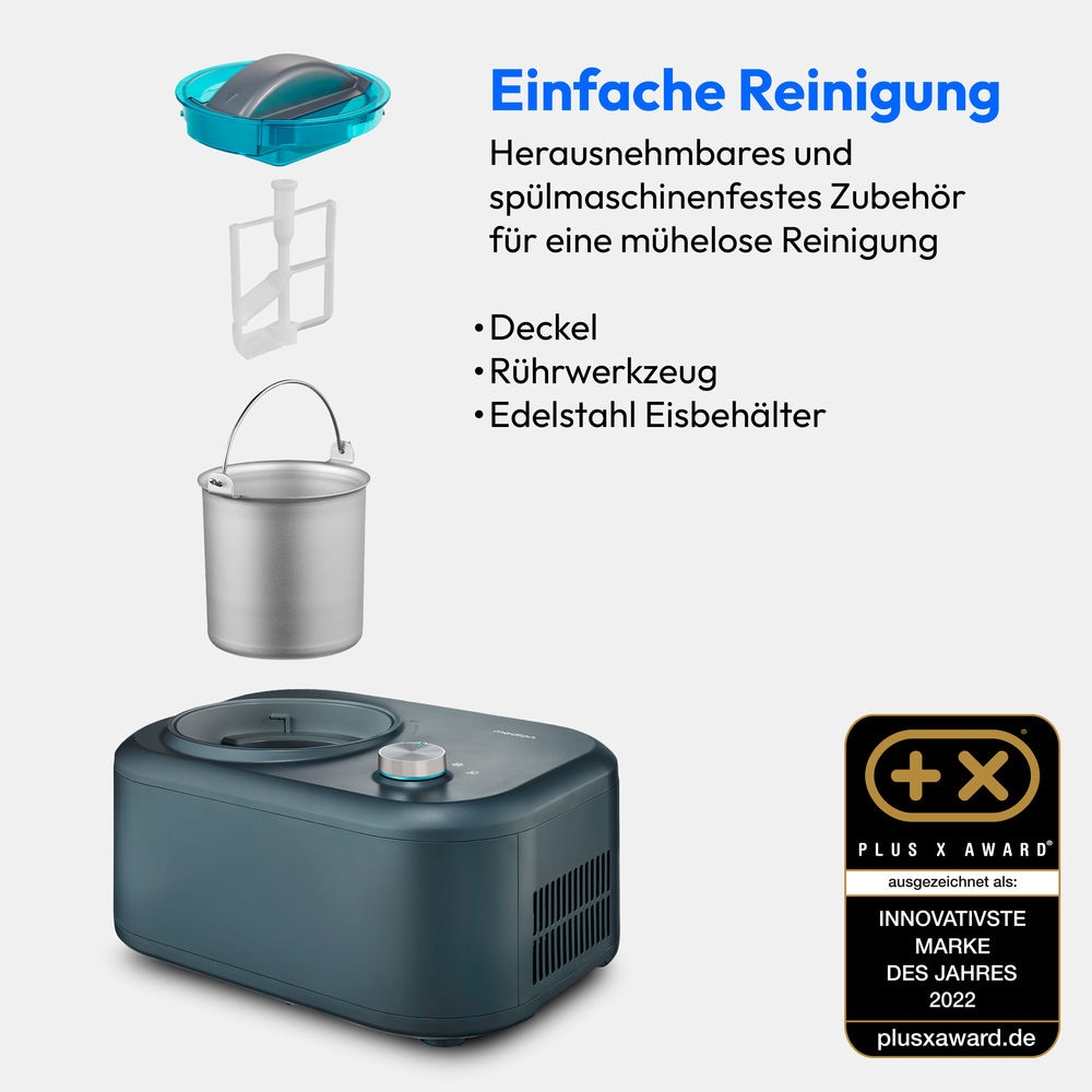 Medion® Eismaschine »MD 10169«, 100 W, 1 L Eis, kein Vorkühlen notwendig, entnehmbarer Aluminium-Eisbehälter