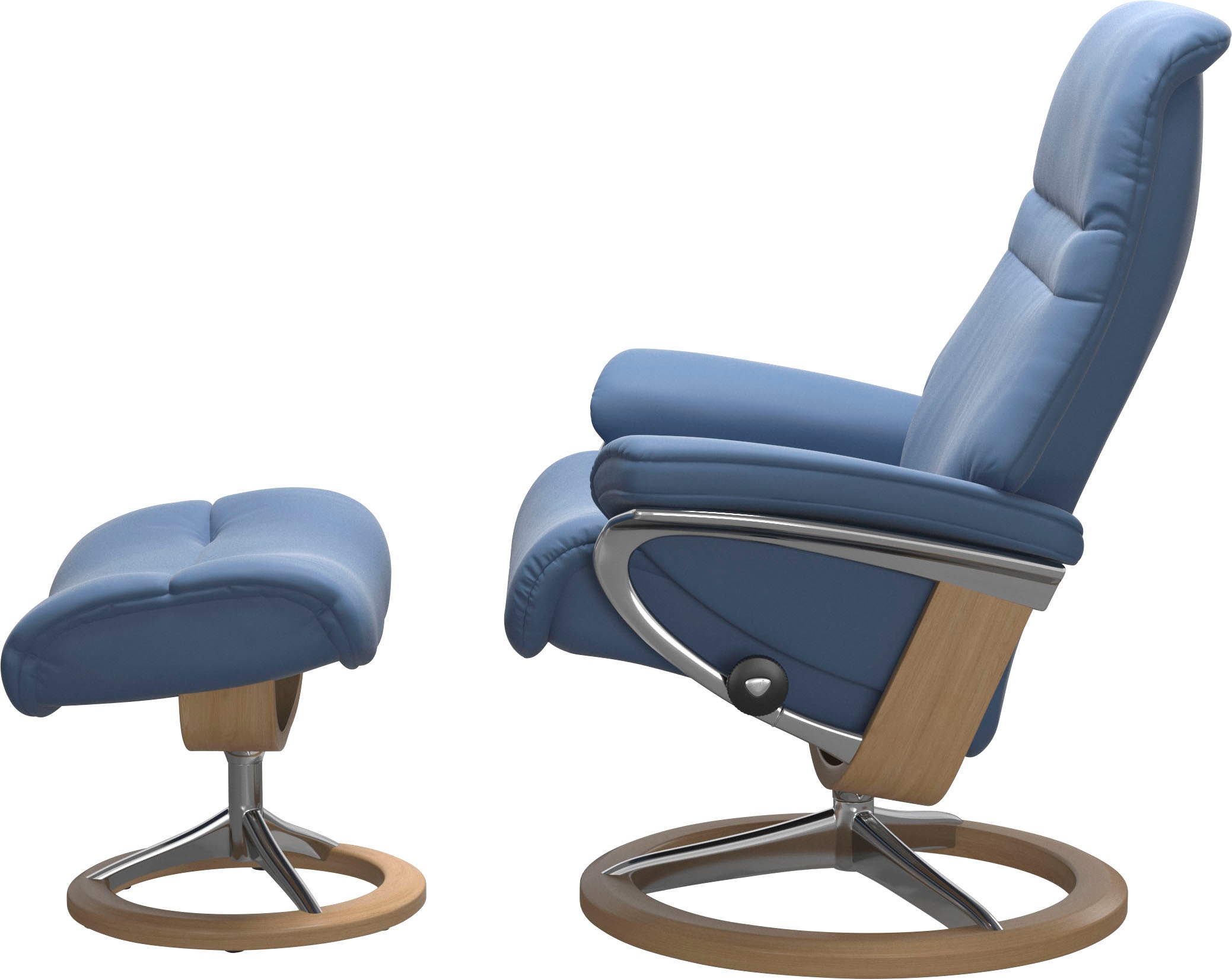 Stressless® Relaxsessel »Sunrise«, (Set, Relaxsessel mit Hocker), mit Signature Base, Größe S, Gestell Eiche