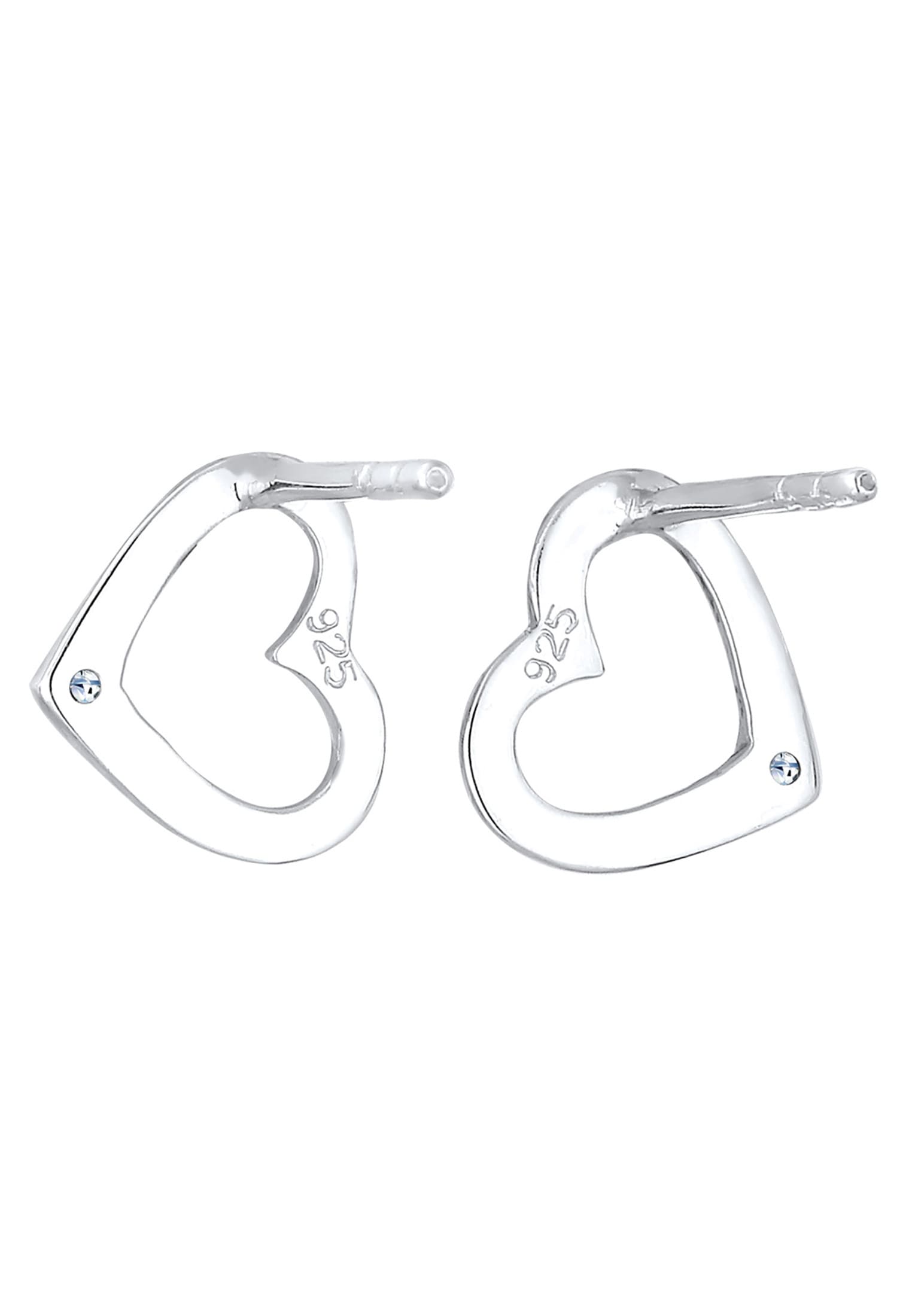 Elli DIAMONDS Paar Ohrstecker »Ohrstecker Herz Diamant Weiß (0.03 ct) 925 Sterling Silber«