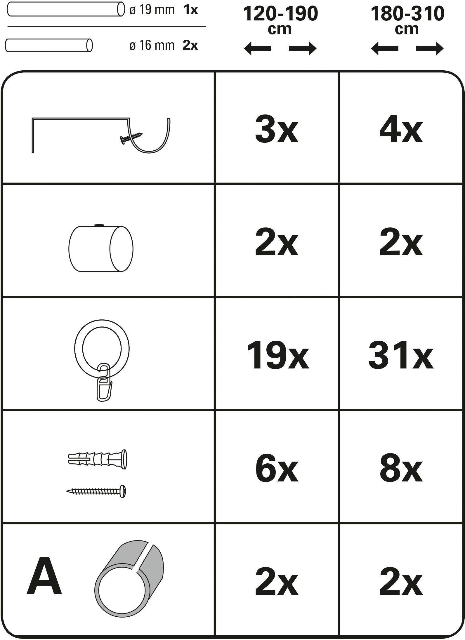 GARDINIA Gardinenstange »Set Metall«, 1 läufig-läufig, ausziehbar, 1-Lauf