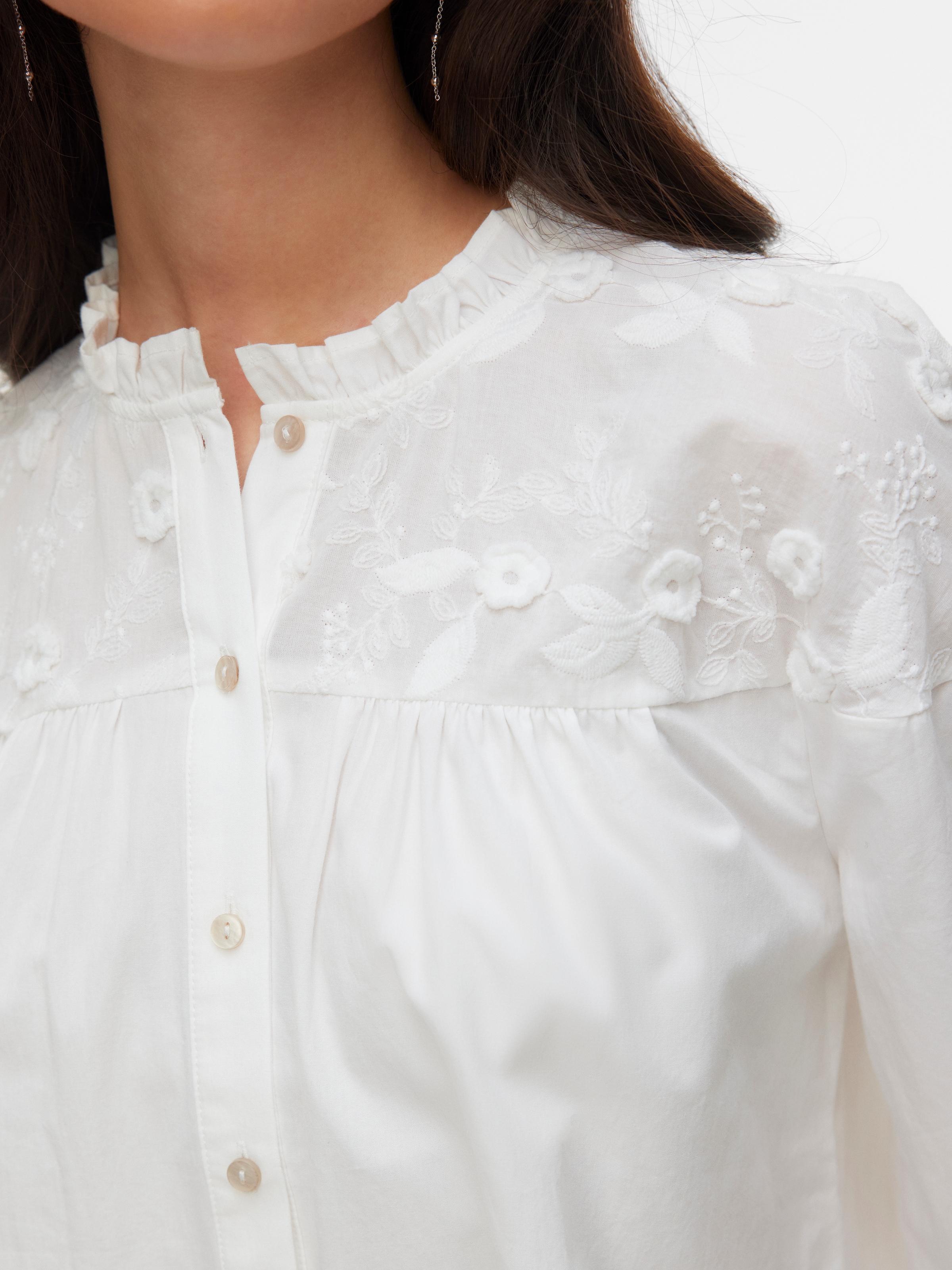 Vero Moda Langarmbluse »VMTUESDAY L/S DETAIL TOP WVN« Baumwolle