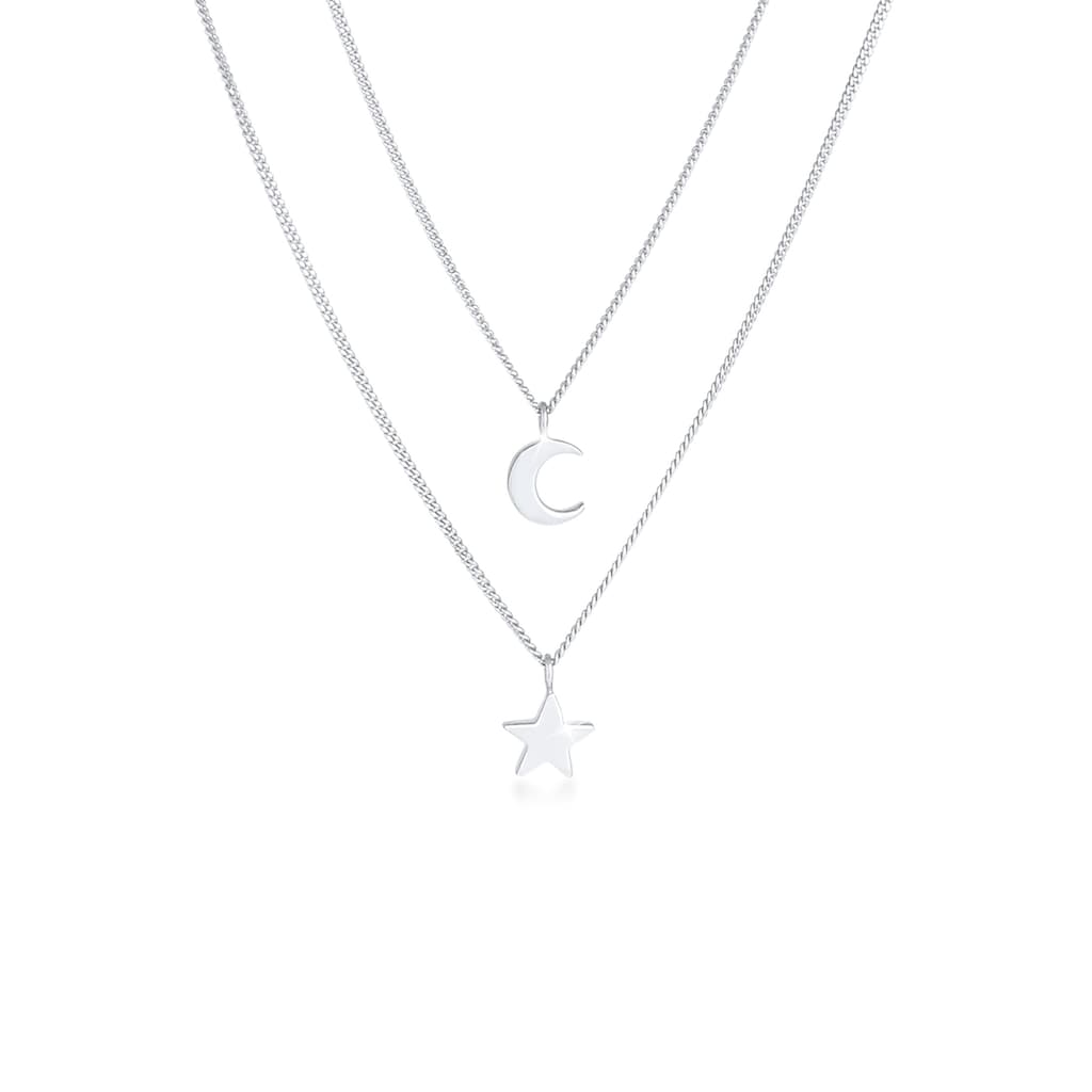 Elli Gliederkette »Layer Stern Mond Astro 925 Silber«