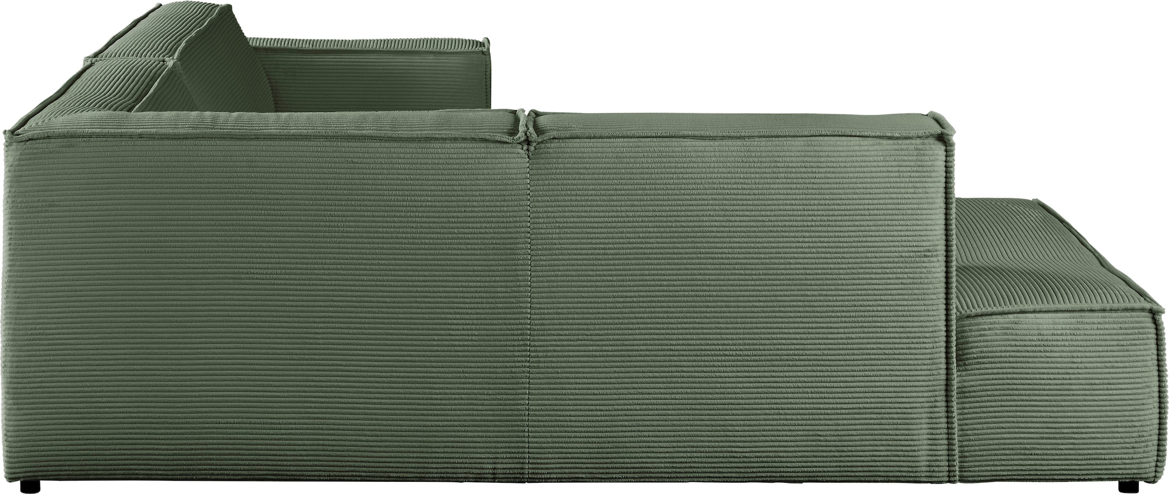 3C Candy Ecksofa »Matteo in elegant, kubischer Formensprache, bequem, L-Form«, mit auffälliger Kedernaht, Cord-Bezug, Lounge-Charakter, OTTOs Choice