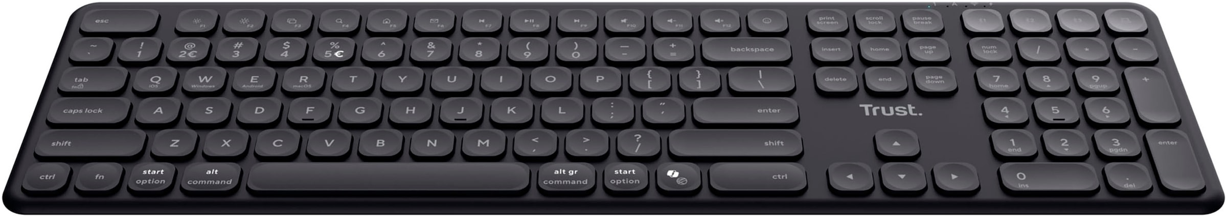 Trust Wireless-Tastatur »Vaiya«, (Fn-Tasten-Ziffernblock-USB-Anschluss)