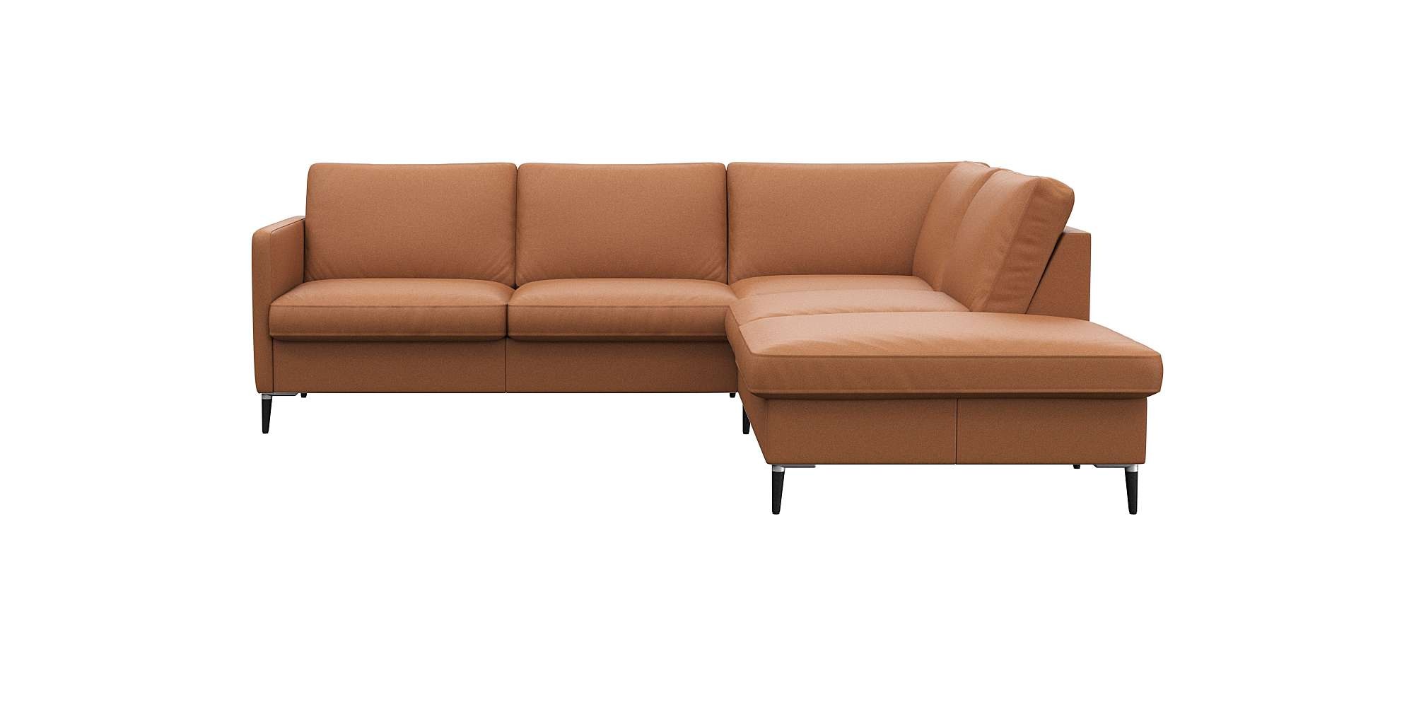 FLEXLUX Ecksofa »Fiore, L-Form«, schmale Armlehnen, Füße Alu/schwarz, B/T 2 günstig online kaufen