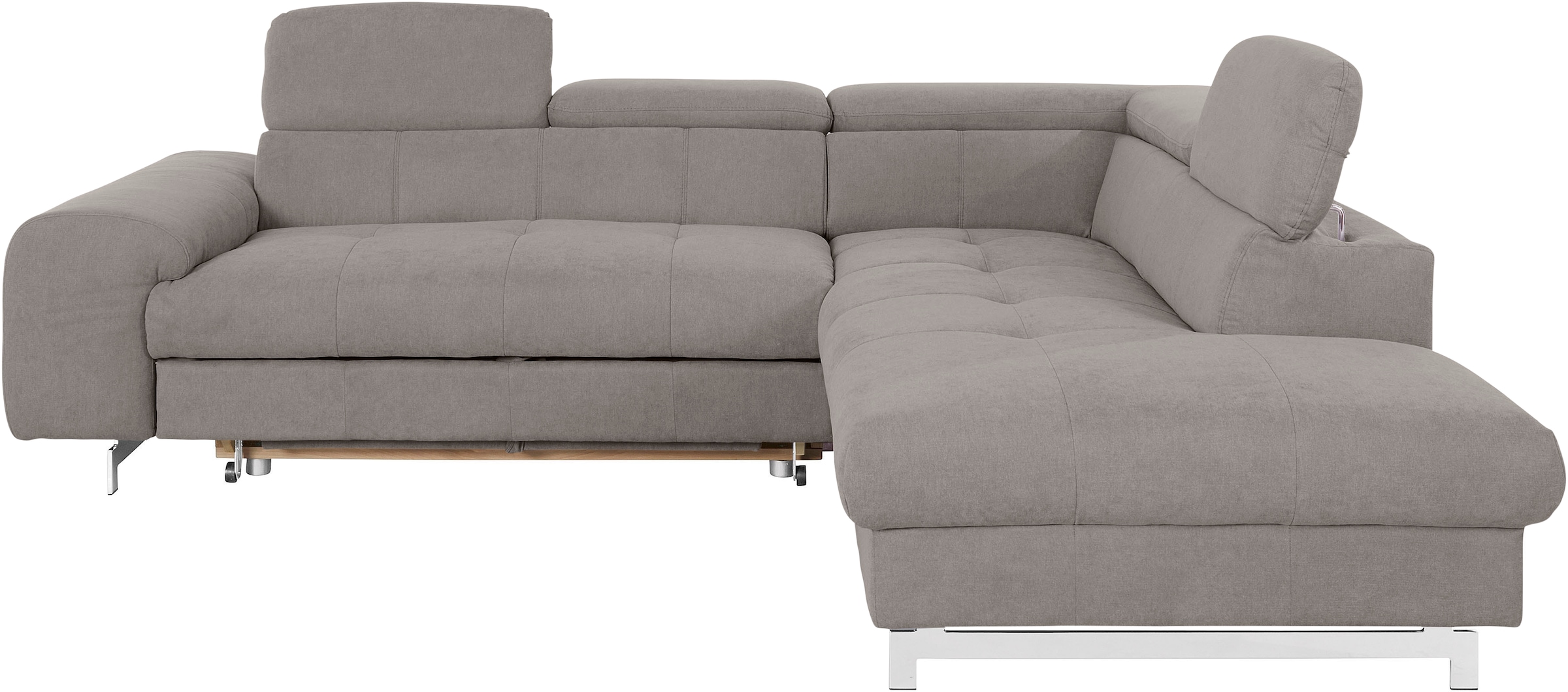 COTTA Ecksofa »Chef L-Form«, mit Kopfteilverstellung, edle Metallkufen, wahlweise mit Bettfunktion