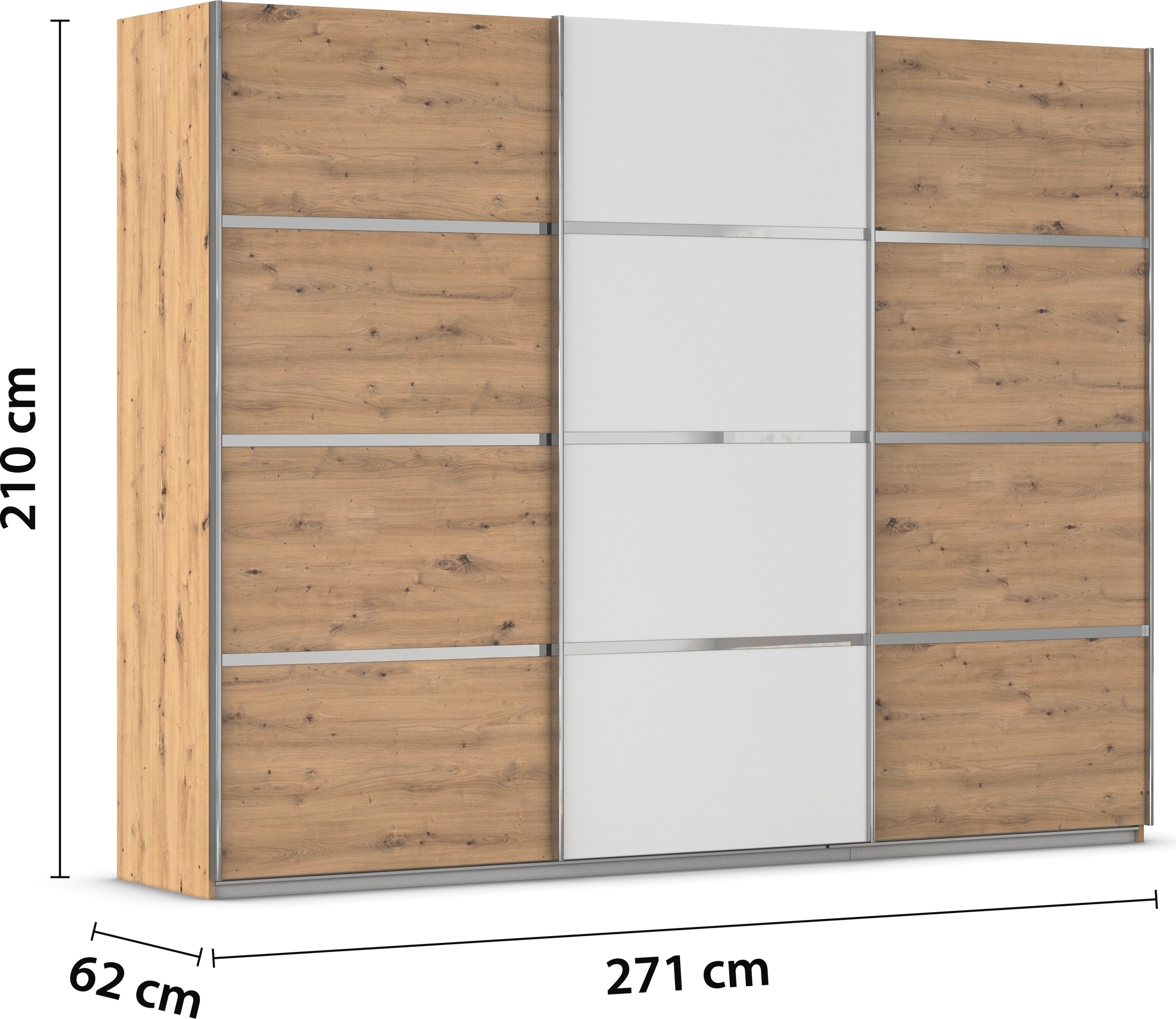 rauch Kleiderschrank »Schwebetürenschrank Garderobe Schrank TOP ANGEBOT Avola«, (in 3 verschiedenen Ausstattungen BASIC/CLASSIC/PREMIUM), mit eleganten Zierleisten in Chrom, Schwarz oder Weiß MADE IN GERMANY