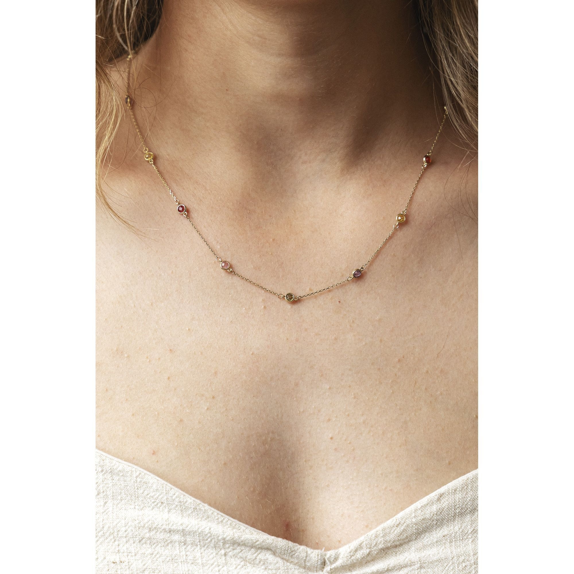 CELESTA Kette mit Anhänger »375 Gelbgold mit Zirkonia bunt«