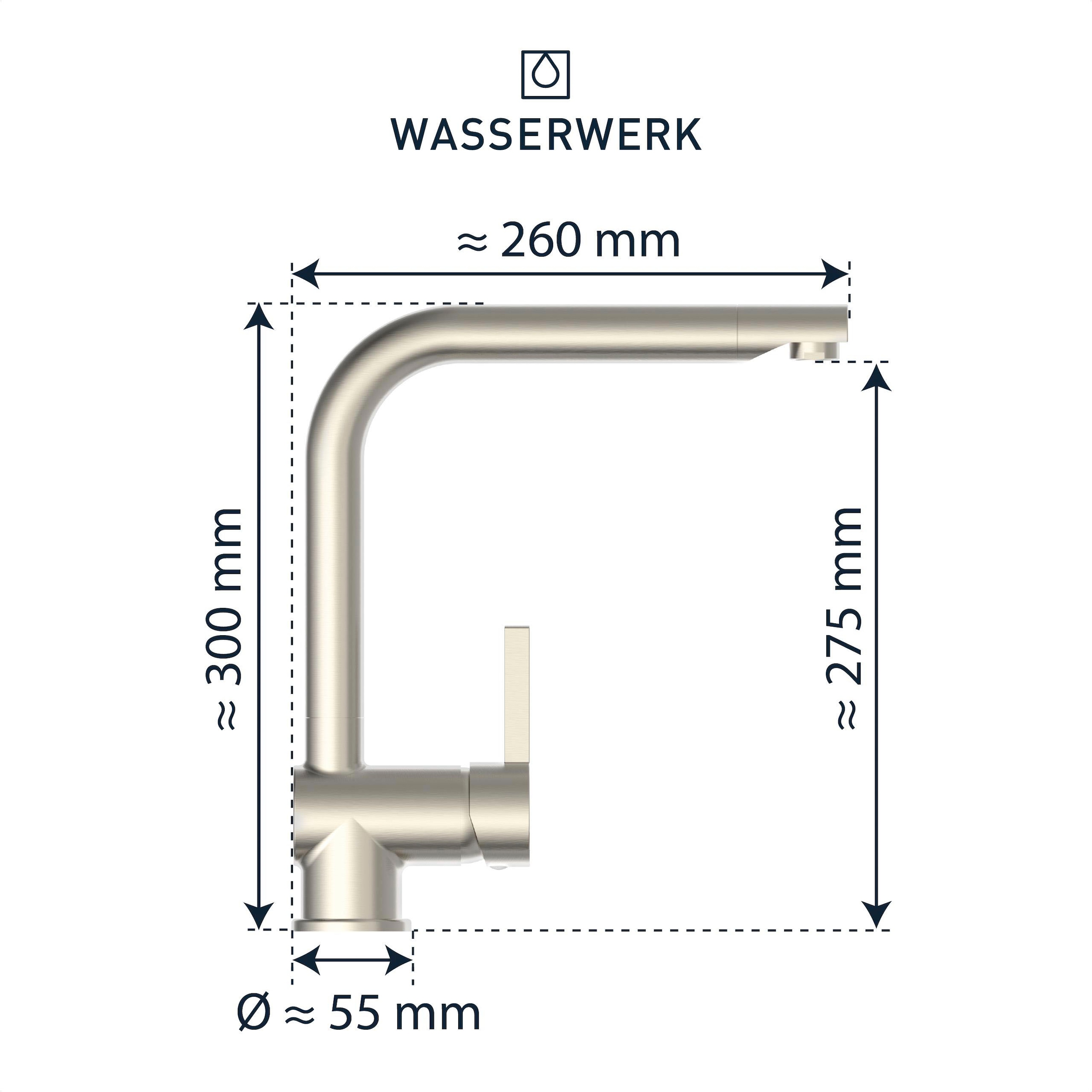 WASSERWERK Spültischarmatur »WK 4, Wasserhahn, Küche, Einhebelmischer«