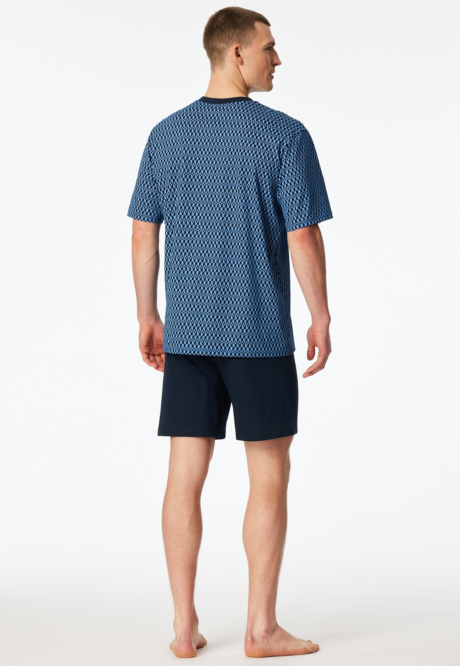 Schiesser Shorty »Comfort Nightwear« 2 tlg. mit klassischem Karo-Muster, V-Ausschnitt und aufgesetzter Brusttasche