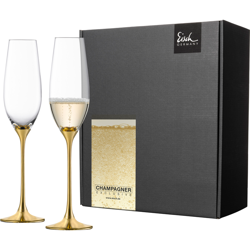 EISCH GERMANY Sektglas »Champagner Exklusiv« Auflage in Echtgold, 180 ml, 2-teilig goldfarben 0
