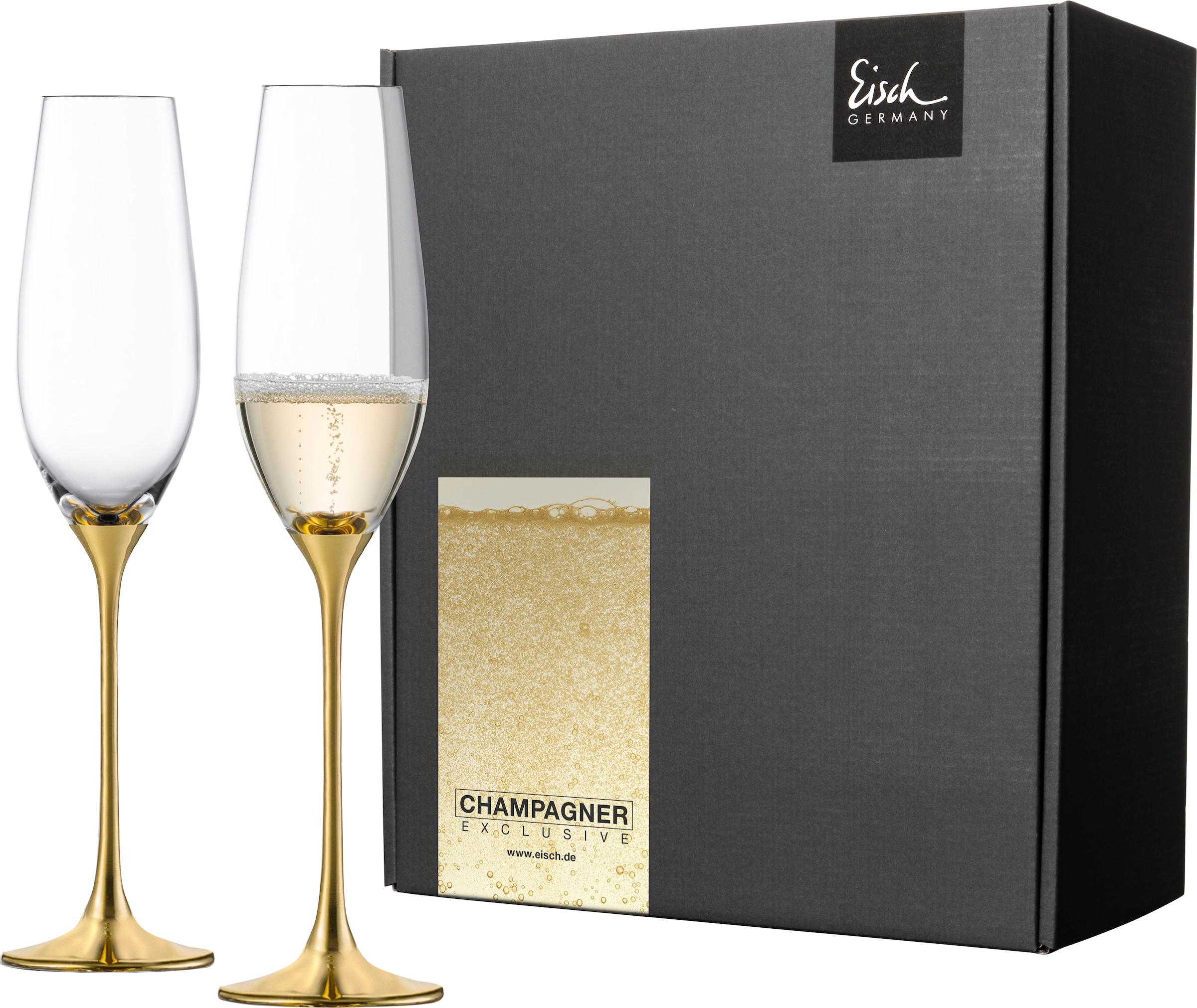 Eisch Sektglas »Champagner Exklusiv«, (Set, 2 tlg.), Auflage in Echtgold, 1 günstig online kaufen