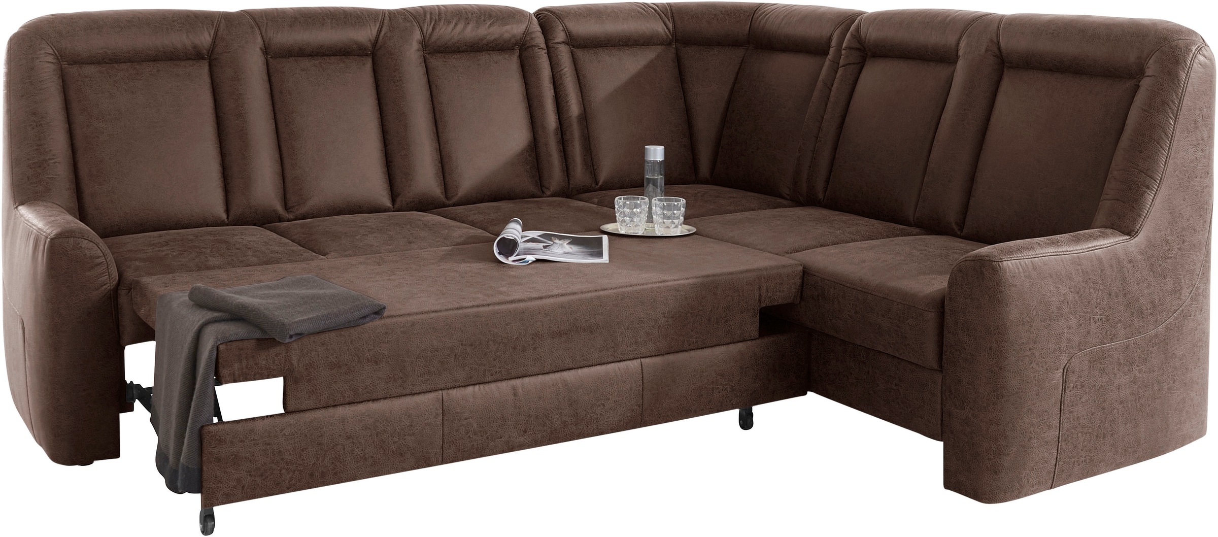 sit&more Ecksofa »Melissa L-Form«, klassisches Polsterprogramm, wahlweise Bettfunktion und Schubkasten