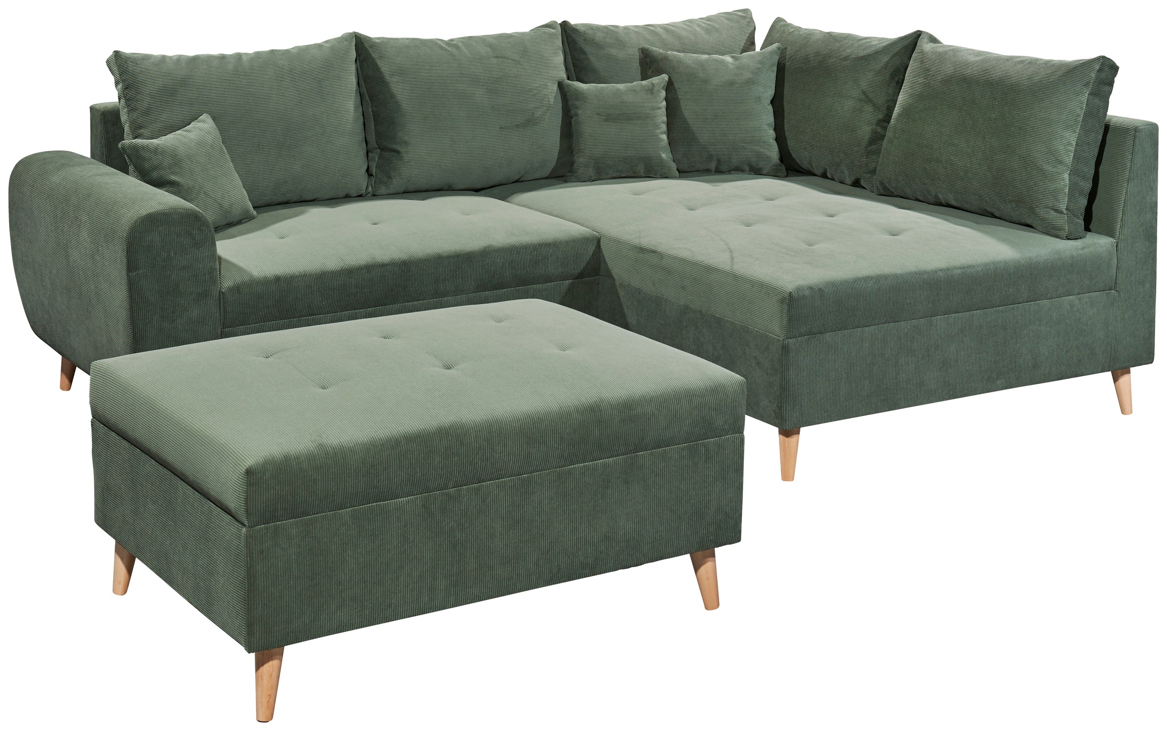 ED EXCITING DESIGN Ecksofa »Calanda L-Form«, mit Hocker & 3 Zierkissen günstig online kaufen