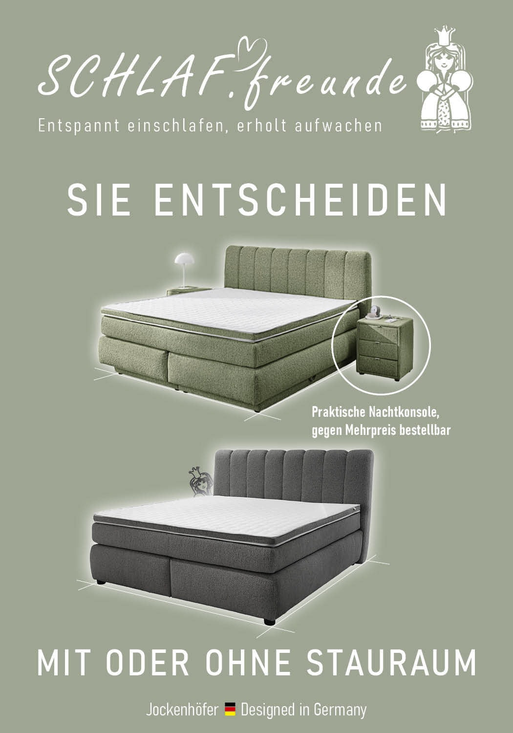 Jockenhöfer Gruppe Boxspringbett »Tilda, wahlweise mit oder ohne Bettkasten« inkl. 7-Zonen-TTFK-Matratze, Kaltschaumtopper, 180x200cm
