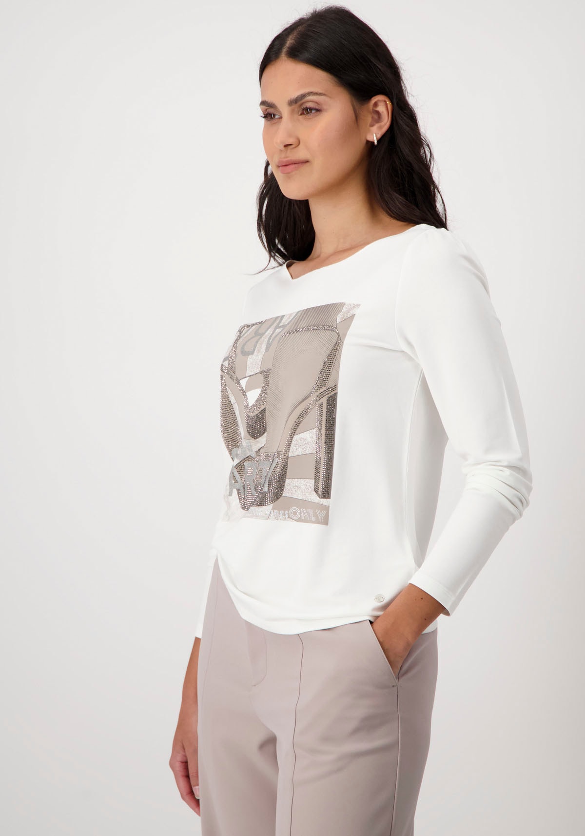 Monari Langarmshirt, Print mit online kaufen