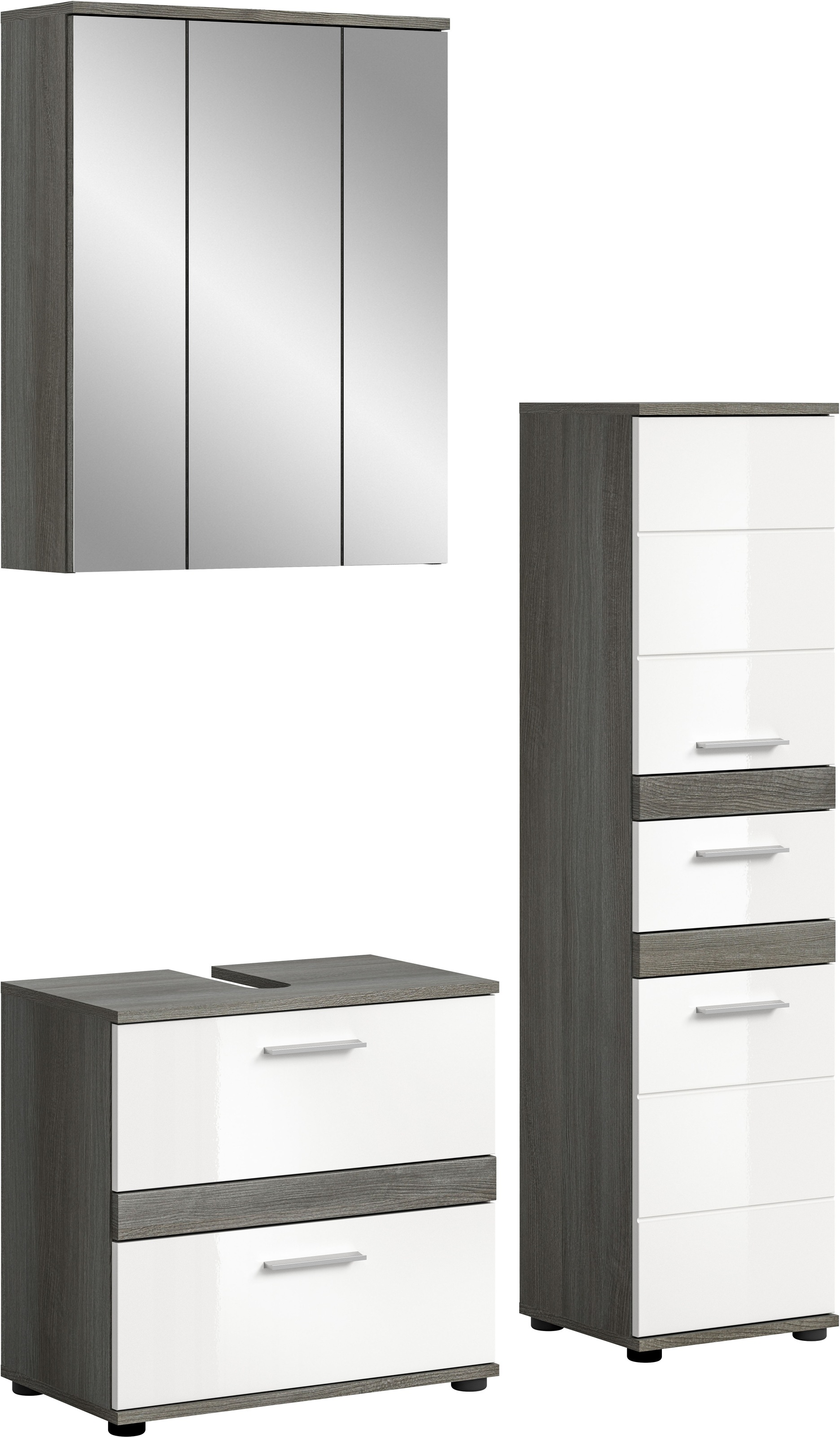welltime Badmöbel-Set »LUCCA, 3-teilig, TOPSELLER!, hochwertige MDF Front«, günstig online kaufen