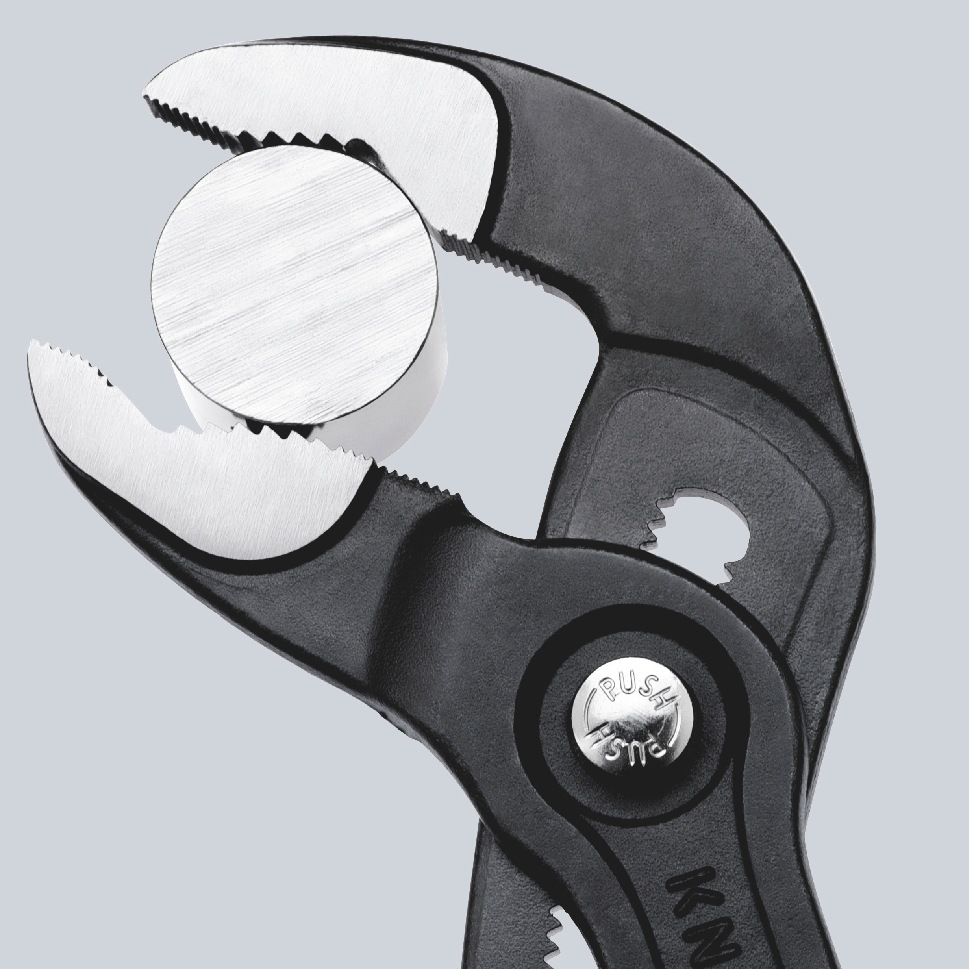 Knipex Wasserpumpenzange »87 02 250 Cobra® Hightech«, (1 tlg.), grau atramentiert, mit schlanken Mehrkomponenten-Hüllen 250 mm