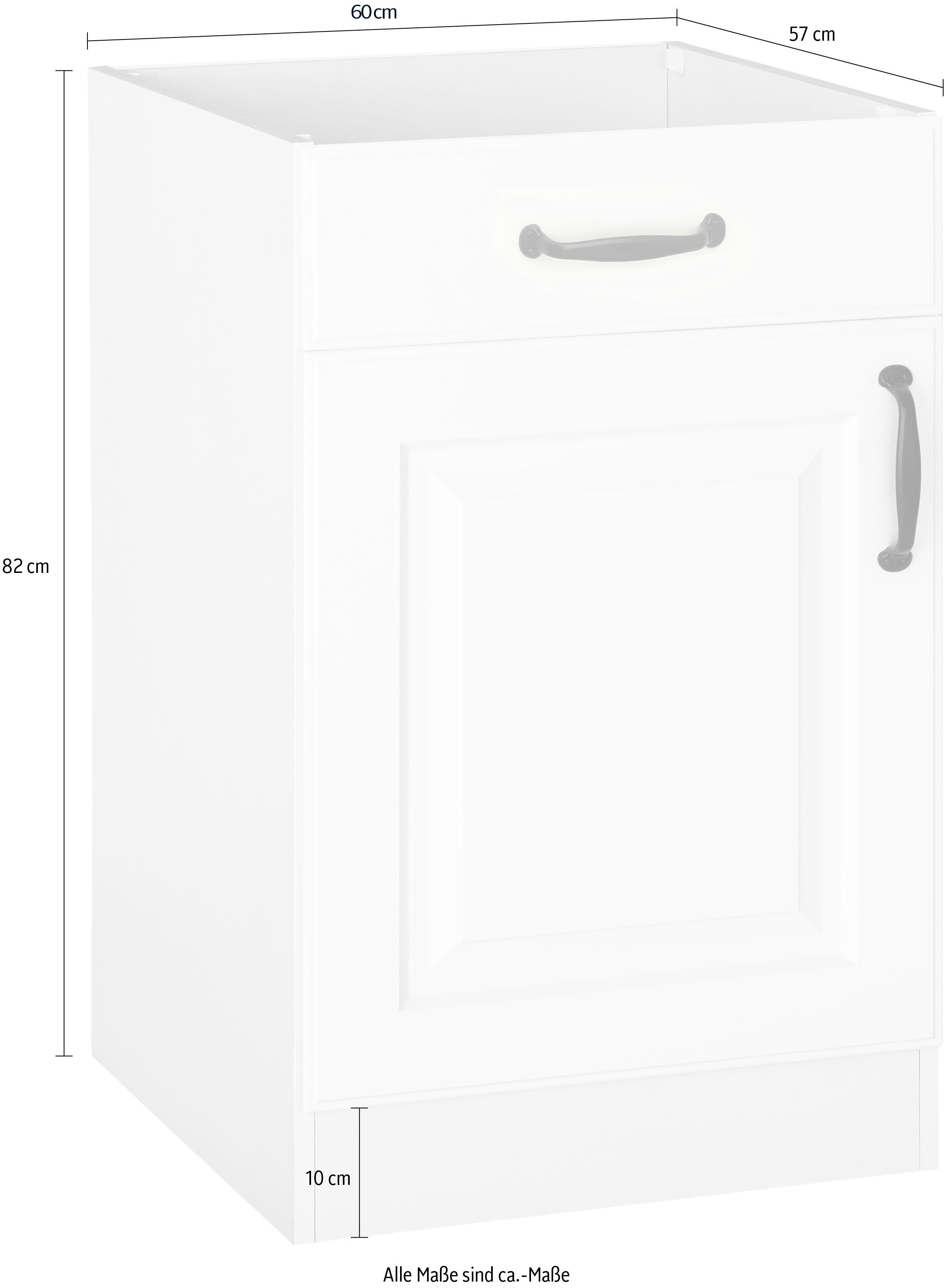 wiho Küchen Unterschrank »Erla«, 60 cm breit mit Kassettenfront, ohne Arbeitsplatte