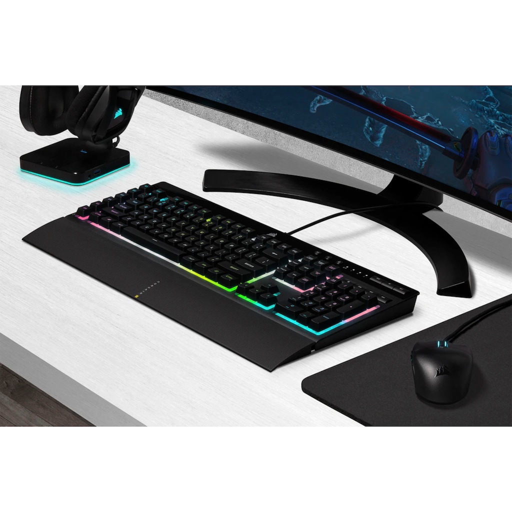 Corsair Gaming-Tastatur »K55 RGB PRO XT«, (Makrotasten-Ziffernblock-USB-Anschluss)