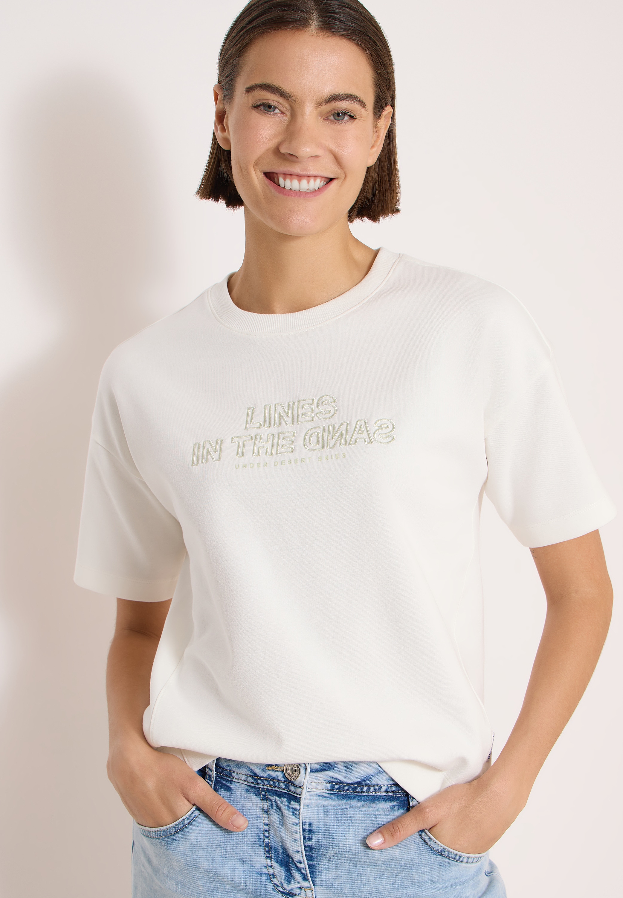 Cecil Sweater , Kurzarm Sweatshirt mit Embroidery
