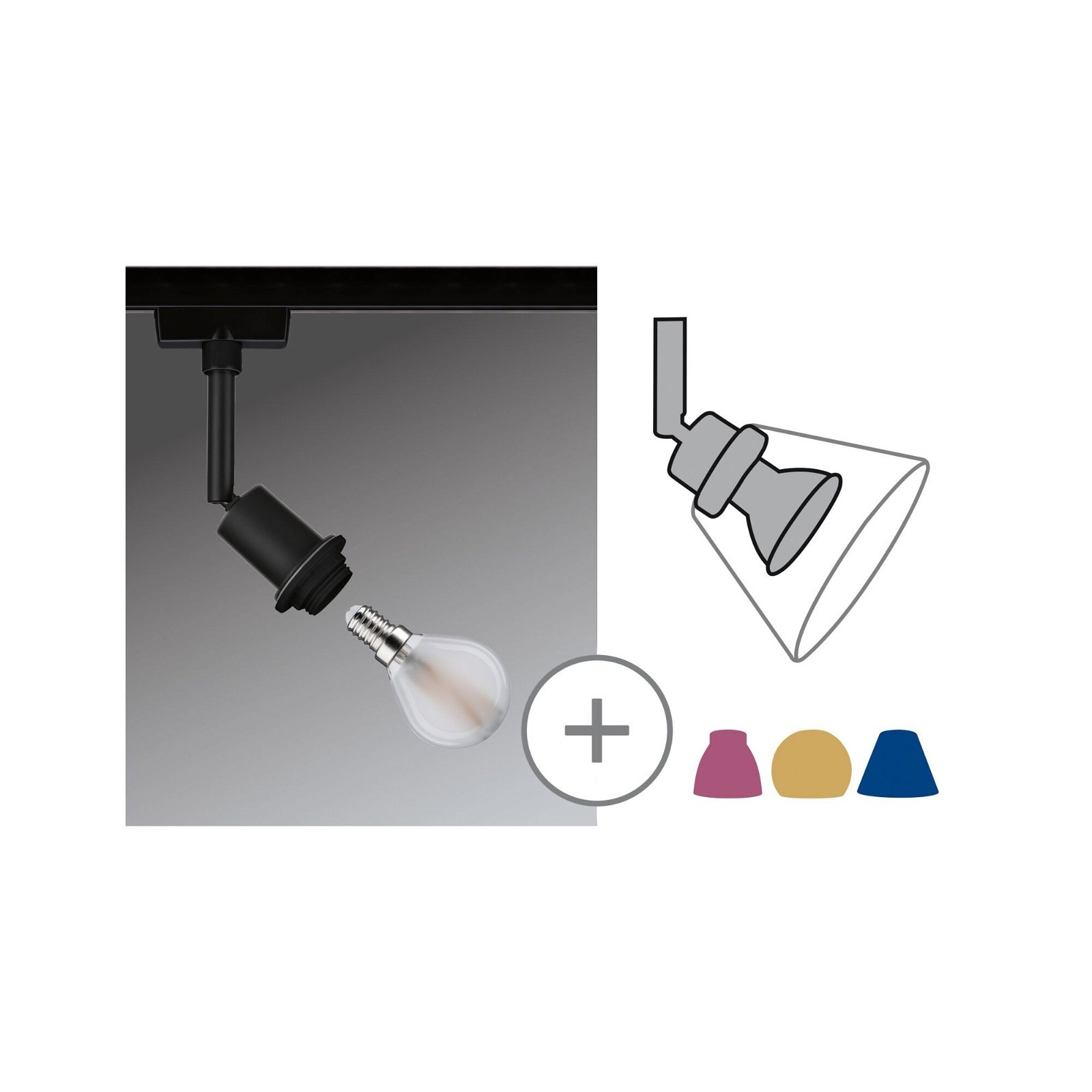Paulmann Schienensystem-Leuchten »URail Schienenspot DecoSystems Basic E14 max. 20W 230V«, Einzelspot, dimmbar