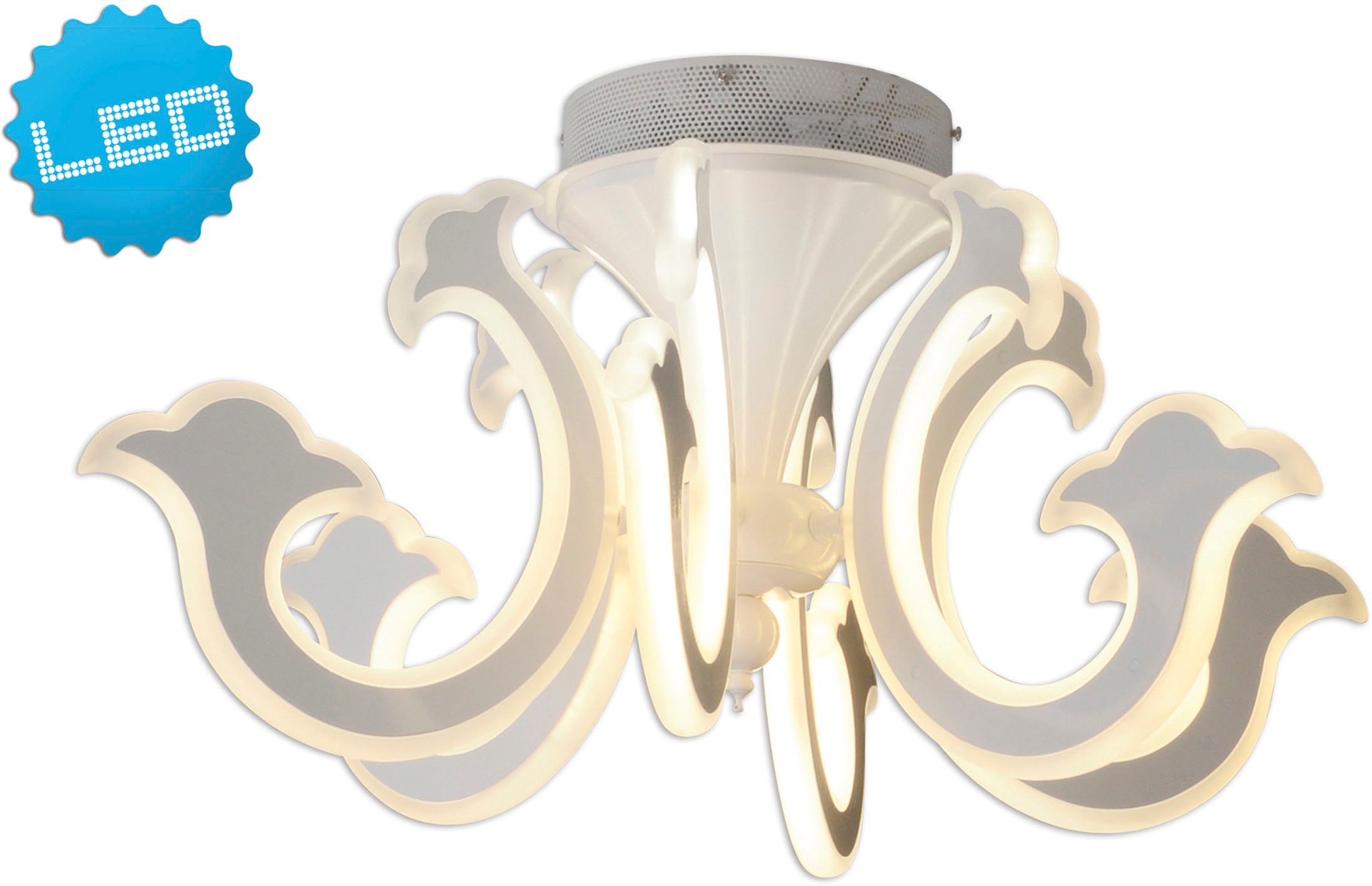 näve LED Deckenleuchte »Ludwig« LED-Modul 1 Stk. Warmweiß Krone weiß satini günstig online kaufen