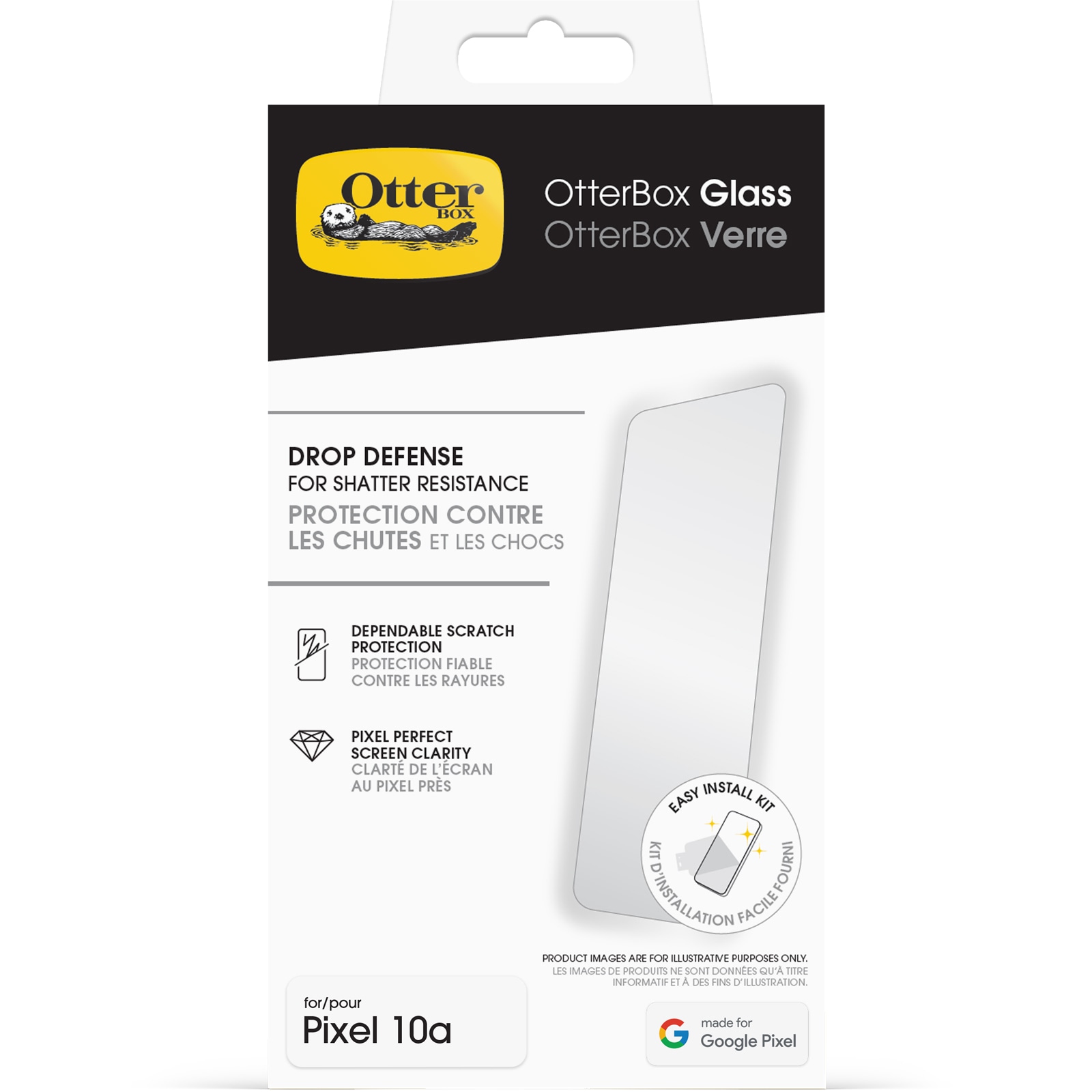 Otterbox Displayschutzglas »Glass Screen Protector« für Google Pixel 10a Displayschutzfolie, Schutzfolie, Bildschirmschutz, kratz- & stoßfest