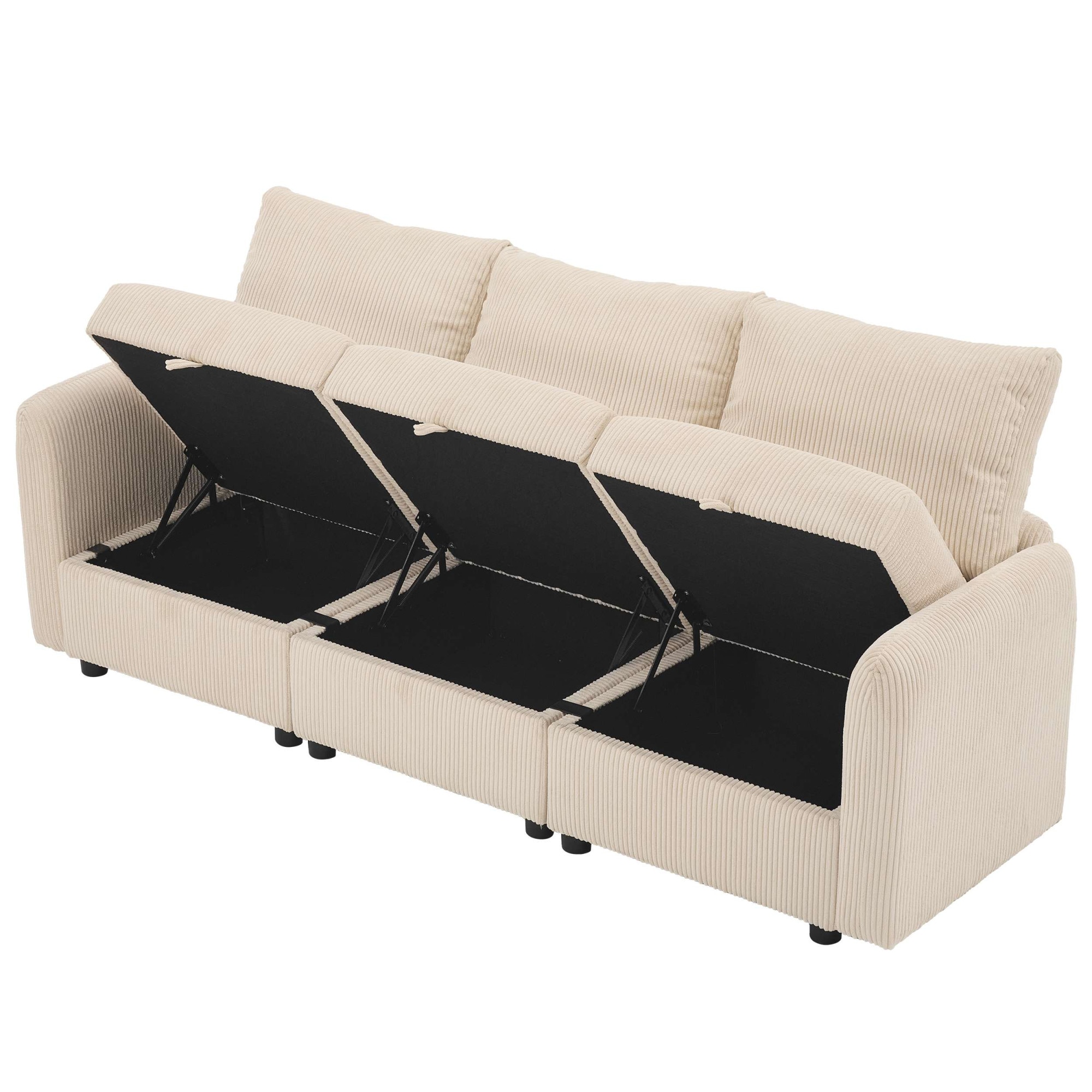 Dorel Home 3-Sitzer »STILHUS Modularsofa mit Stauraum, Breite 220 cm, Cord-Bezug« als Modul oder separat verwendbar - individuell kombinierbar