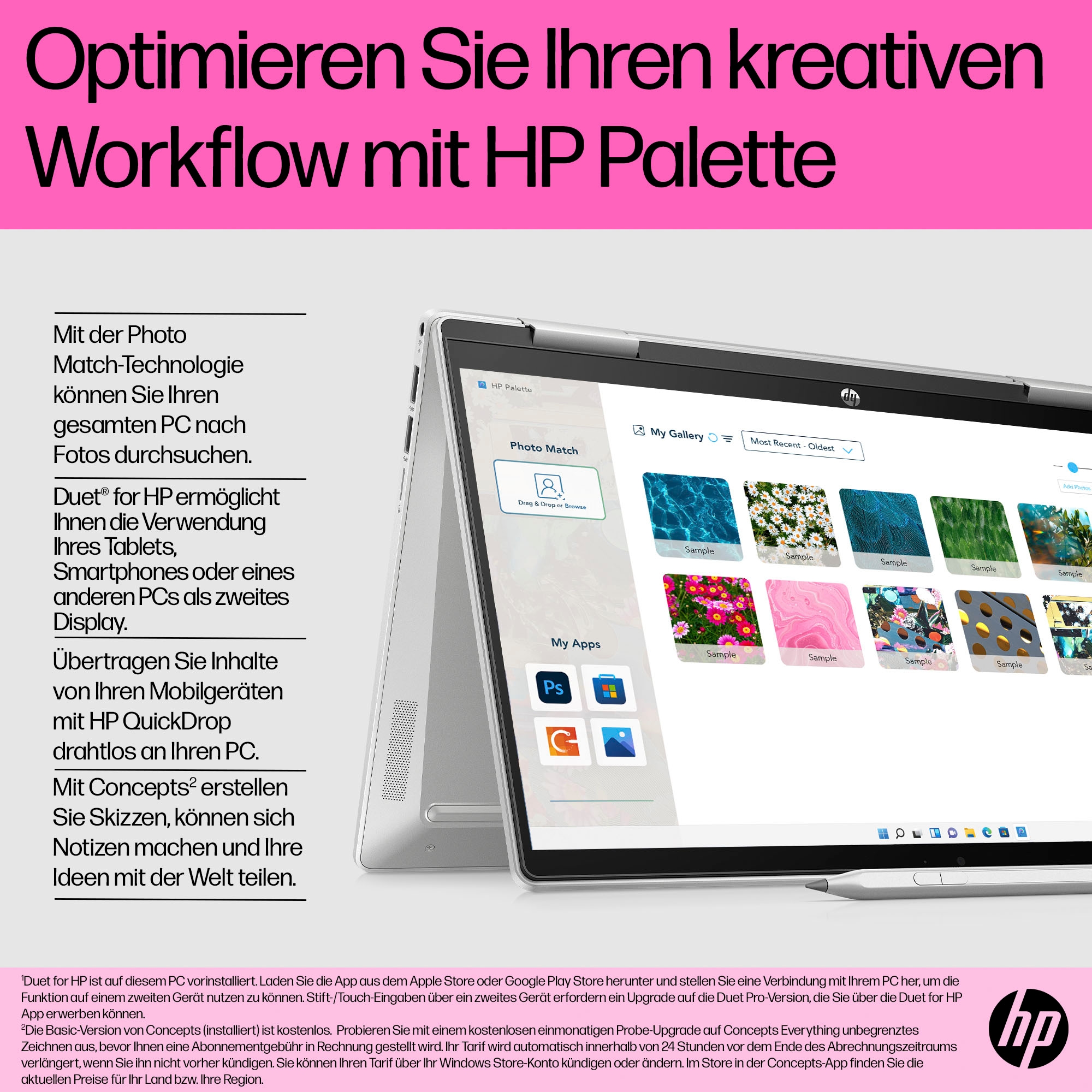 HP Convertible Notebook »14-ek1254ng«, 35,6 cm, / 14 Zoll, Intel, Core i5, Iris Xe Graphics, 512 GB SSD