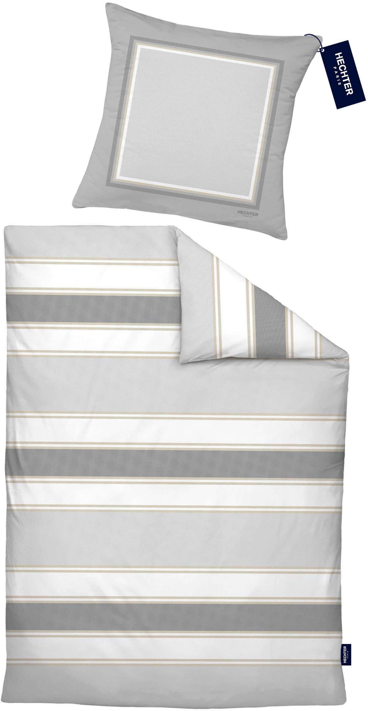HECHTER PARIS Wendebettwäsche »0041305« 2 Stk. hautsympathisch, 100% Baumwolle, Reißverschluss, ganzjährig, LOGO
