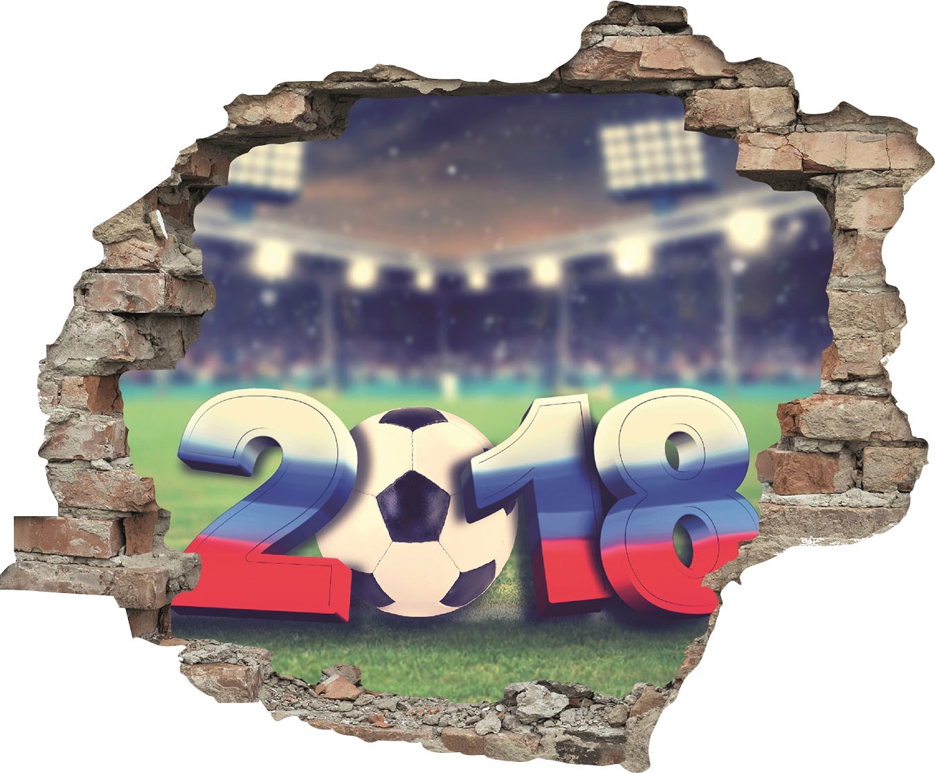 Wandtattoo »Fußball WM 2018«, (1 St.), Wandsticker, Wandbild, selbstklebend, 3D,...