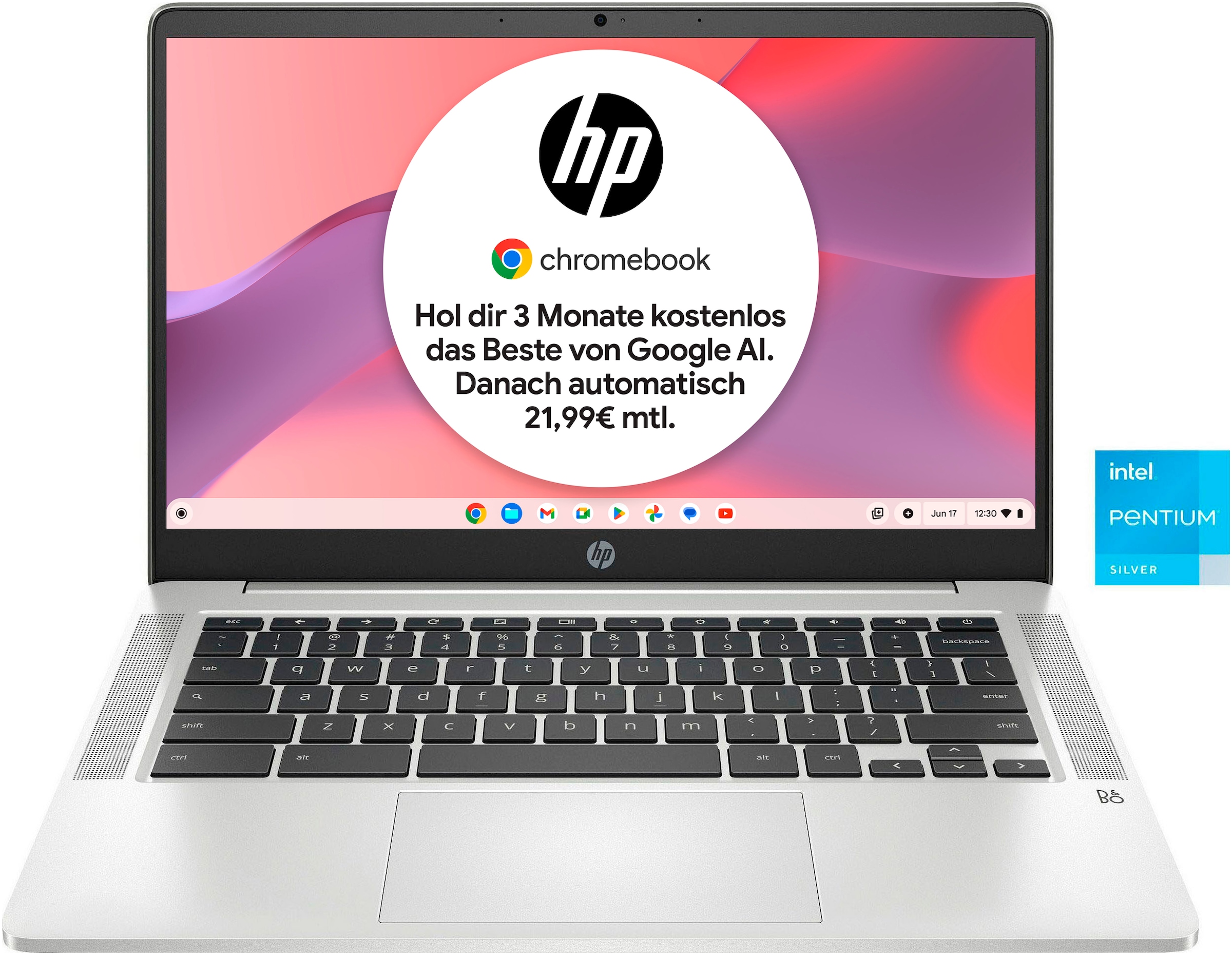 HP Chromebook »14a-na0245ng«, 35,6 cm, / 14 Zoll, Intel, Pentium Silber, UHD Graphics, 128 GB SSD, ChromeOS