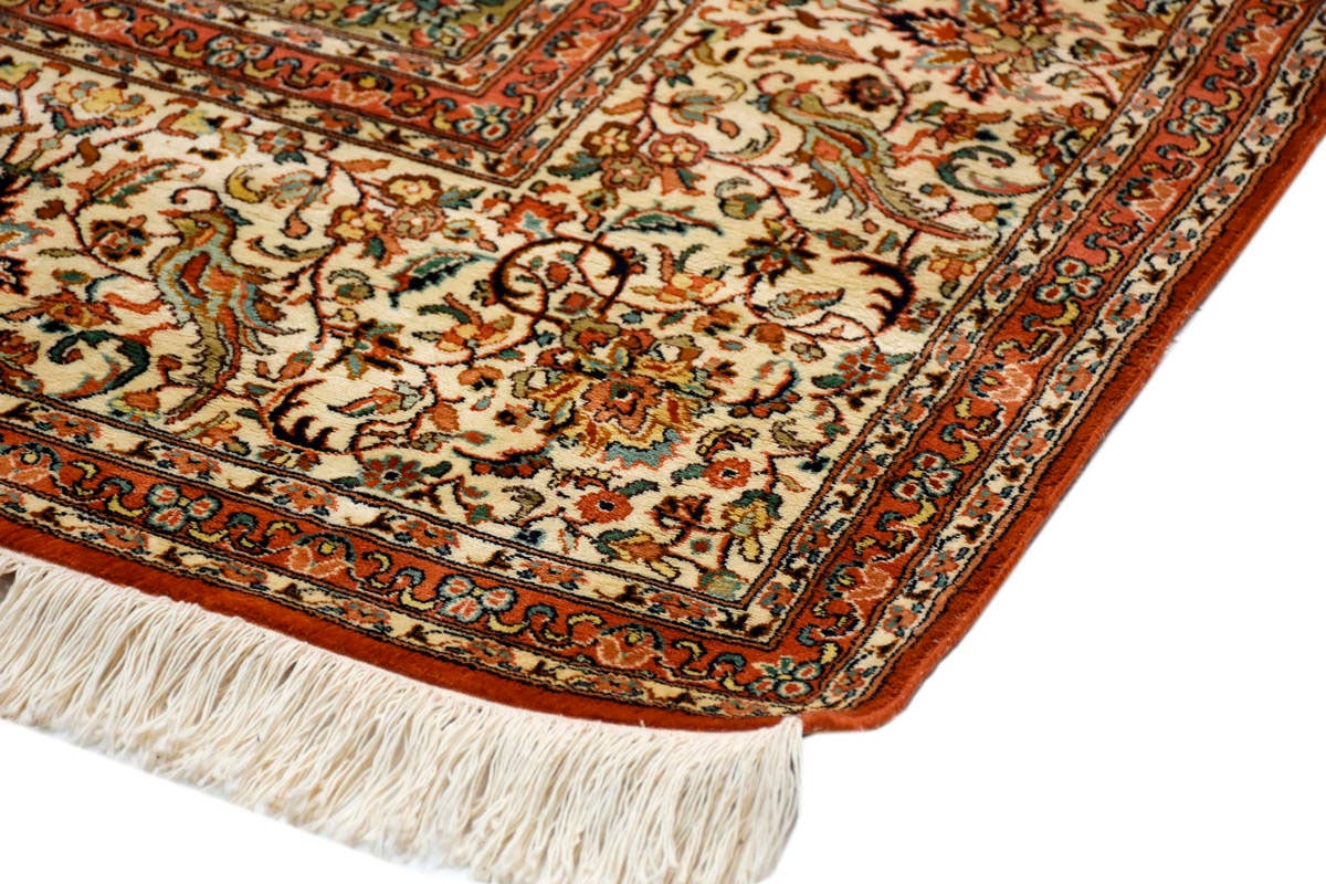 Kayoom Seidenteppich »Kashan 218«, rechteckig, 10 mm Höhe, Einzelstück mit Zertifikat, Wohnzimmer