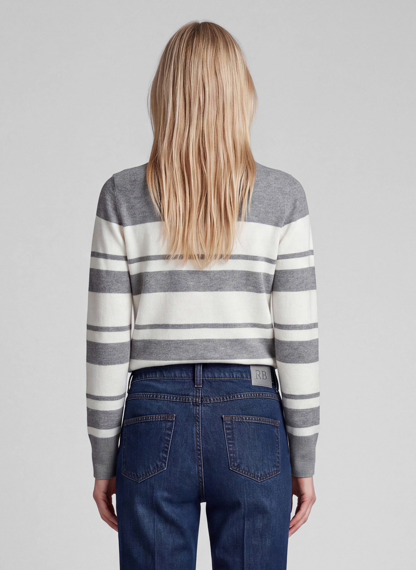 Rabe Strickpullover im Streifen-Look und mit Glitzersteinen