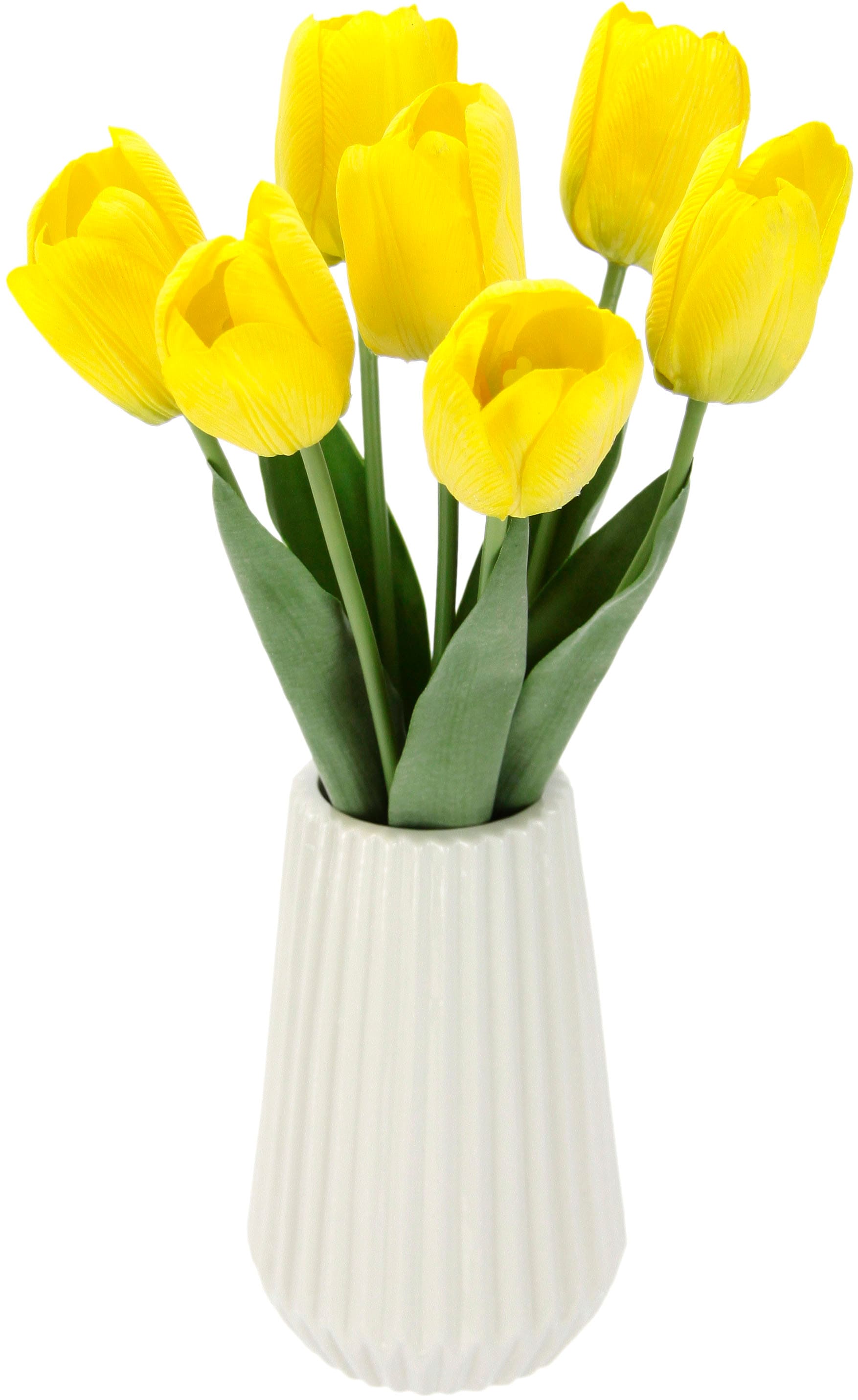 Kunstblume »Real-Touch-Tulpen«, Vase aus Keramik