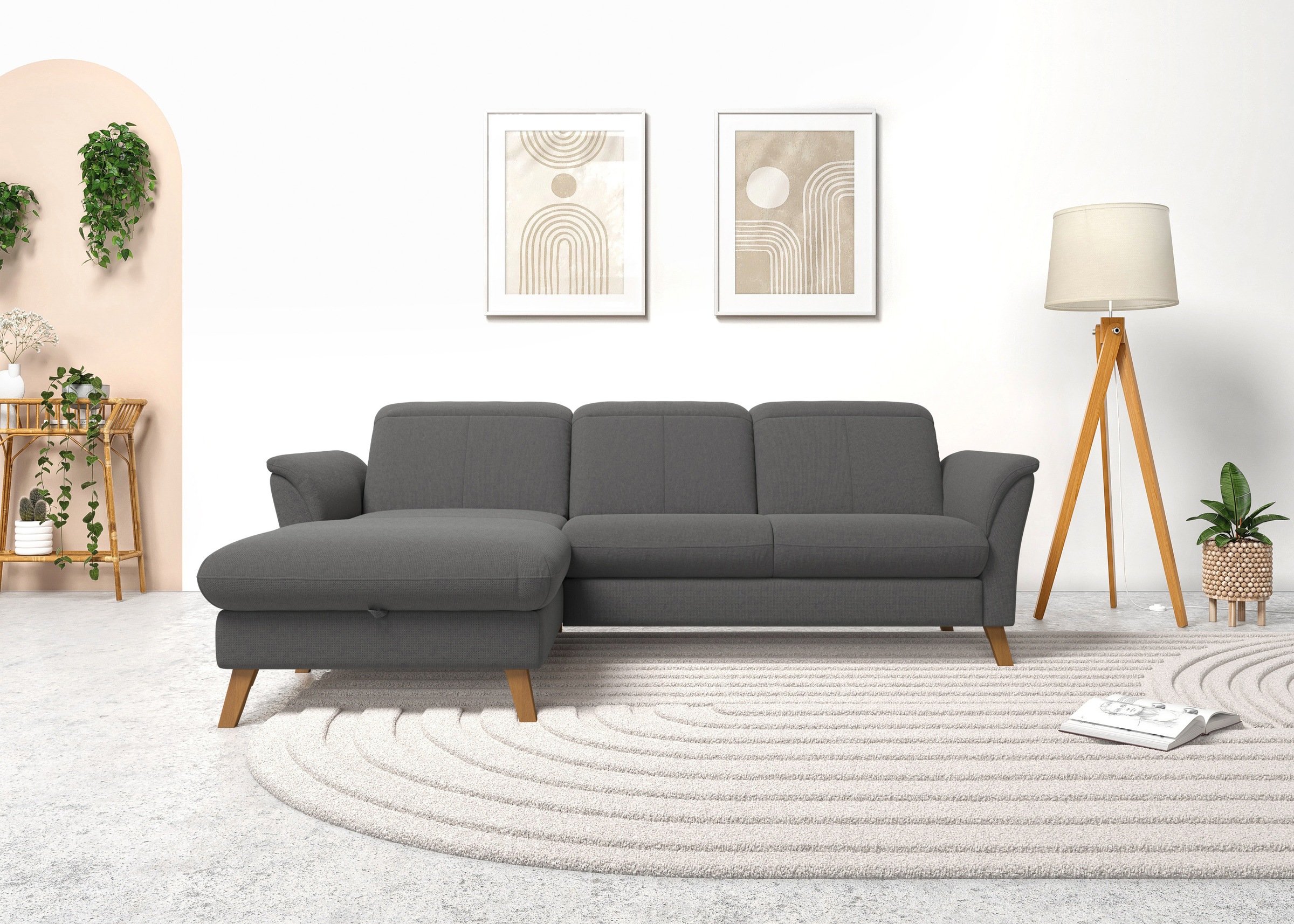 sit&more Ecksofa »Romero L-Form«, wahlweise mit oder ohne Relax-Funktion, Bettfunktion, Bettkasten